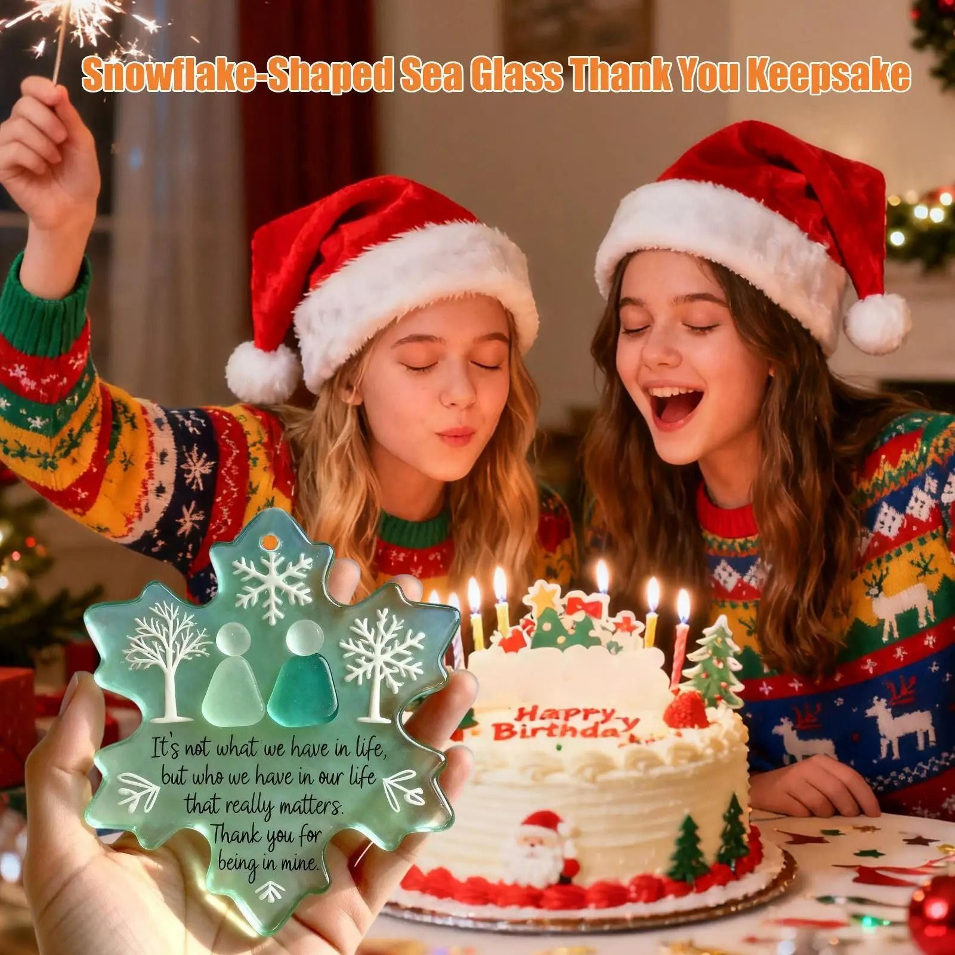 Clear Acrylic Snowflake Pendant  2D Flat Festive Ornament For Holiday Home Decor 2