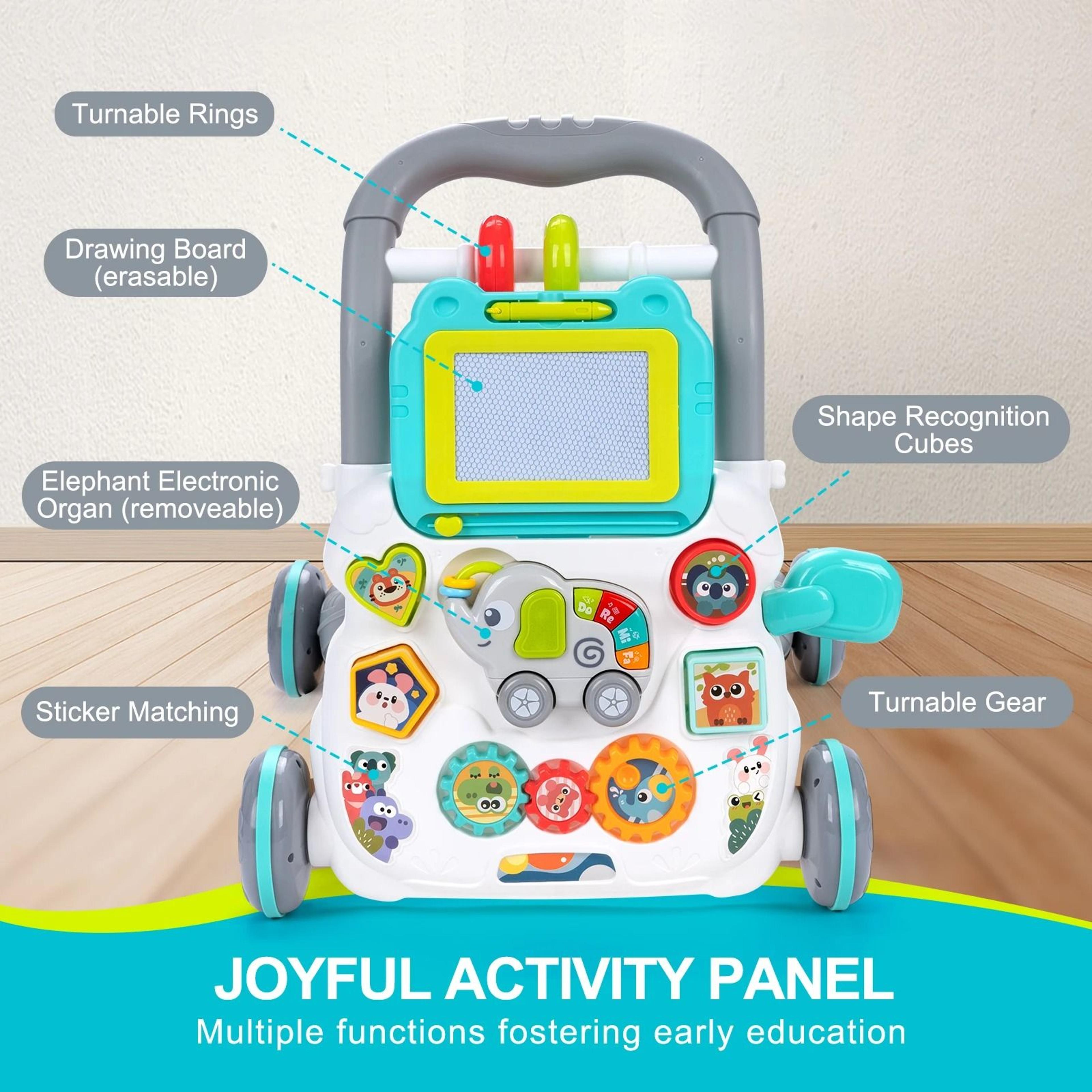 Multifunction Baby Activity Walker  Learning Push Toy With Music  Drawing Board 4