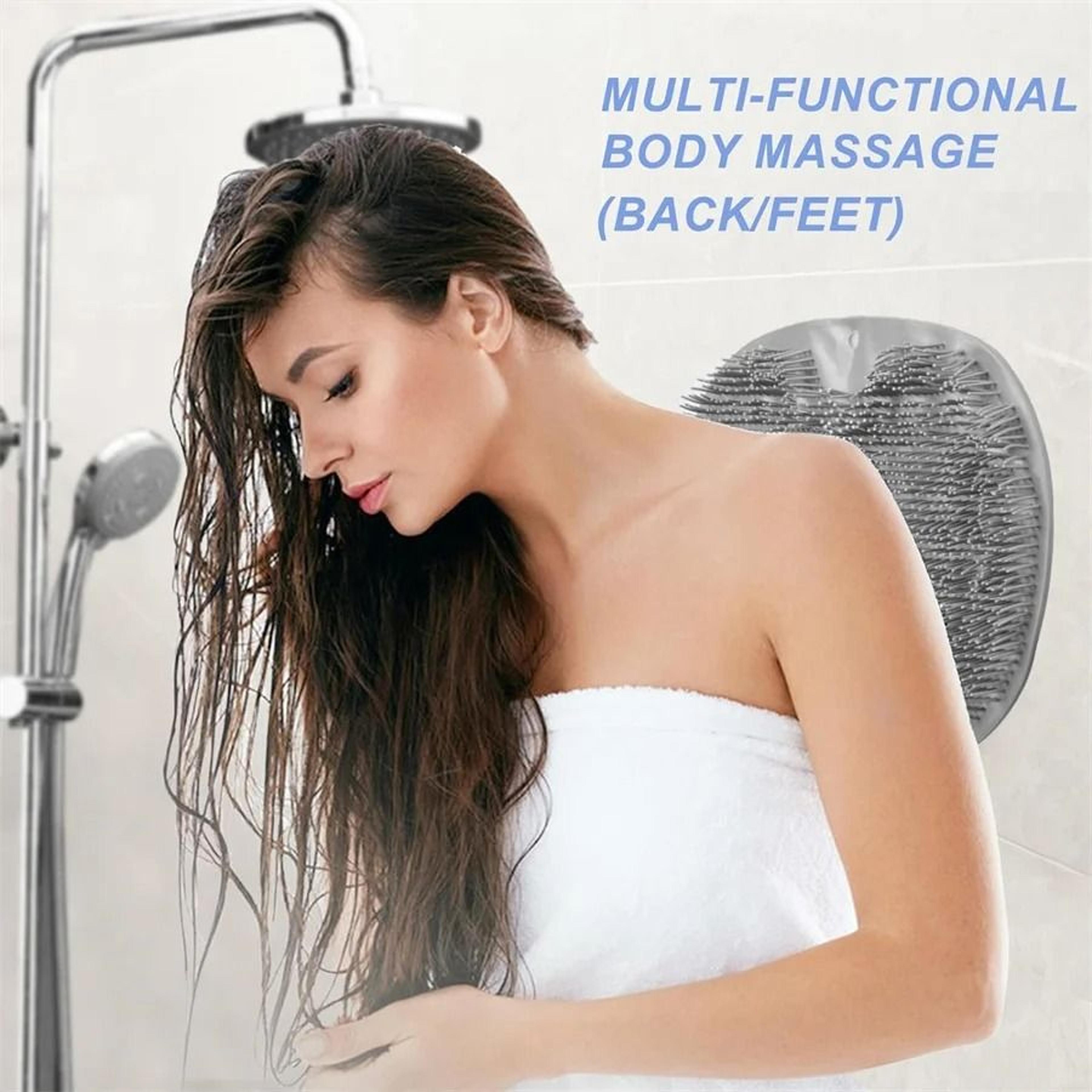 Shower Foot Scrubber  Back Washer Mat  WallMounted Exfoliating Massage Pad 1