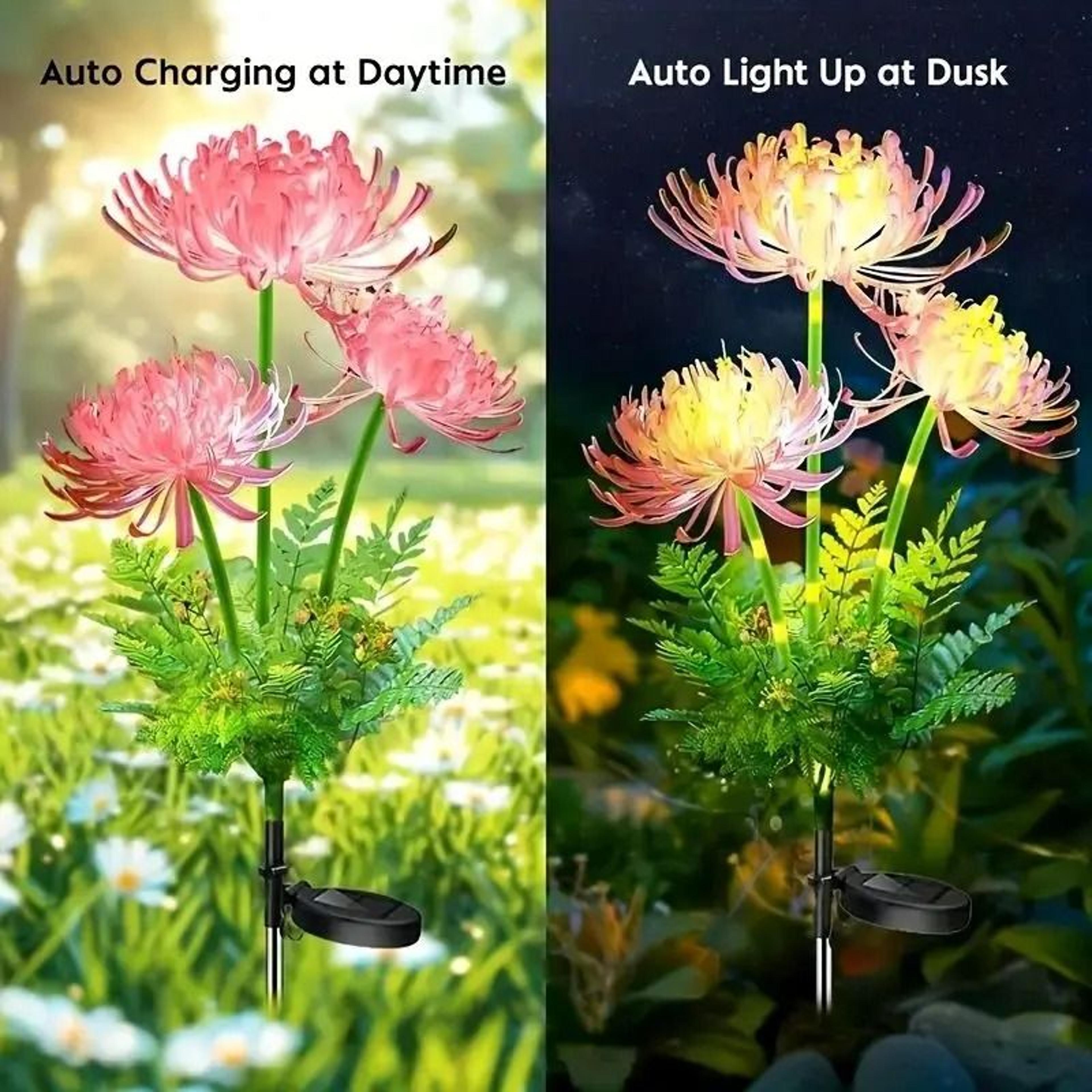 Solar Garden Flower Lights  Outdoor Decorative Floral Shore Lights For Courtyard  Lawn 5