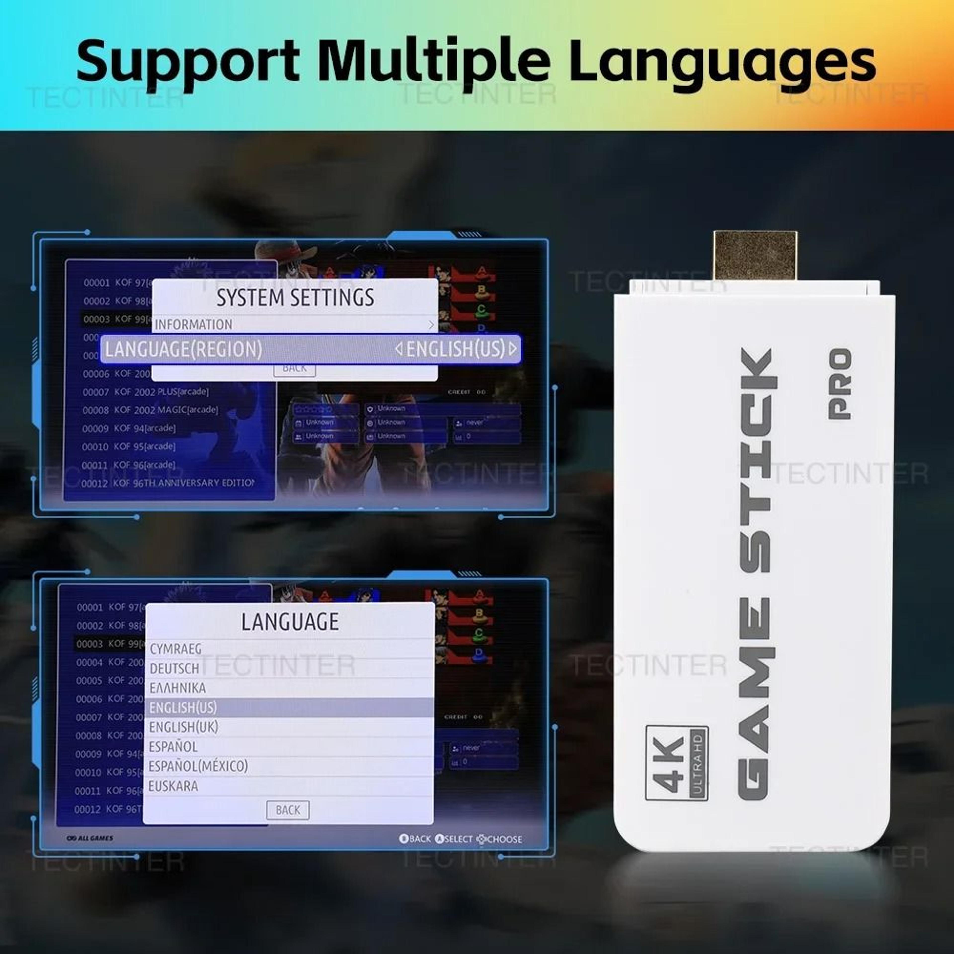 4K Ultra HD Retro Game Stick  20000 Classic Games With Dual 24G Wireless Controllers 6