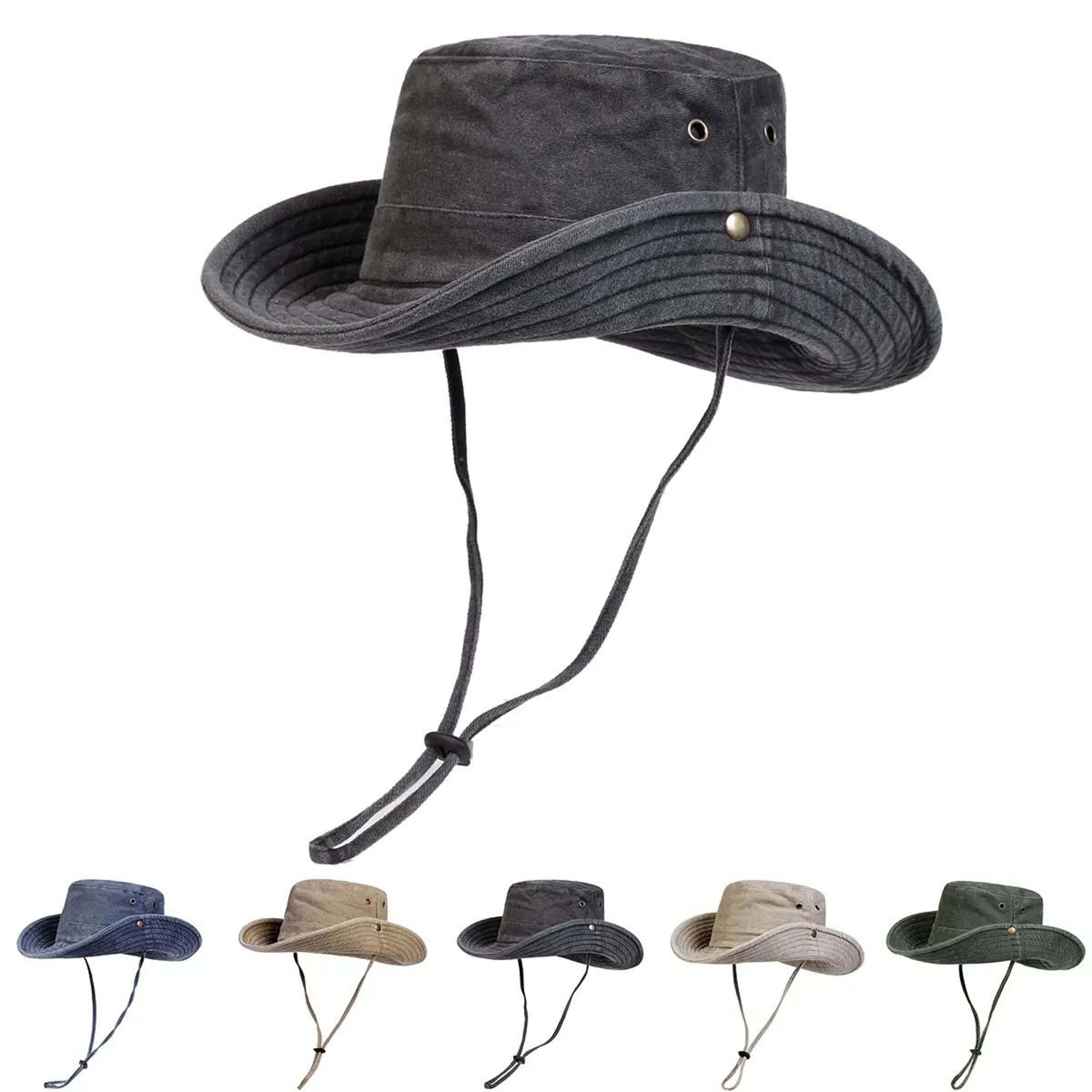 Washed Bucket Hat  Large Brim Outdoor Fisherman Cap For Sun Protection 0