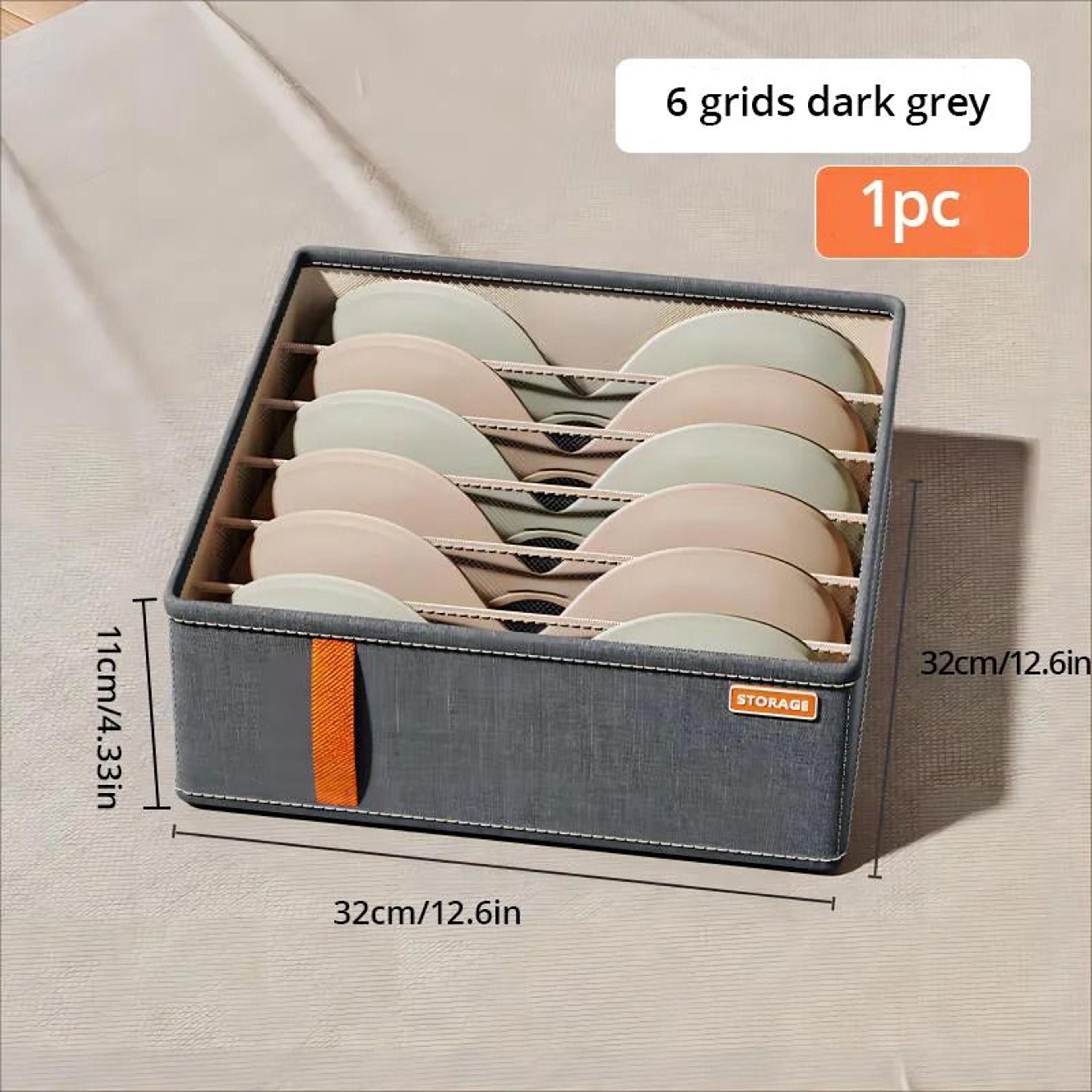Dark Grey Underwear Storage Box  MultiGrid Drawer  Wardrobe Organizer 7