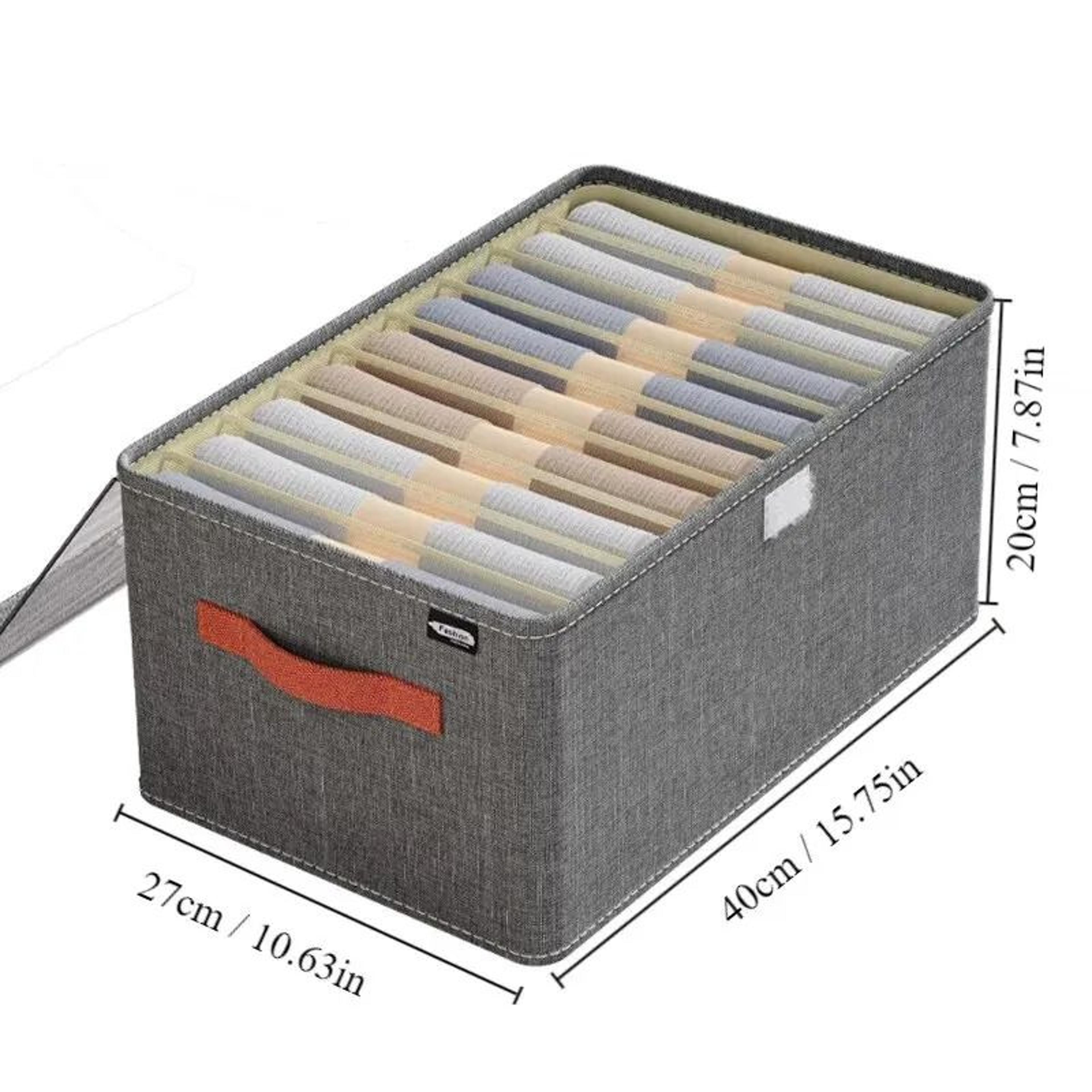 Oxford Partition Clothing Storage Box  Wardrobe Organizer With Transparent Lid 6