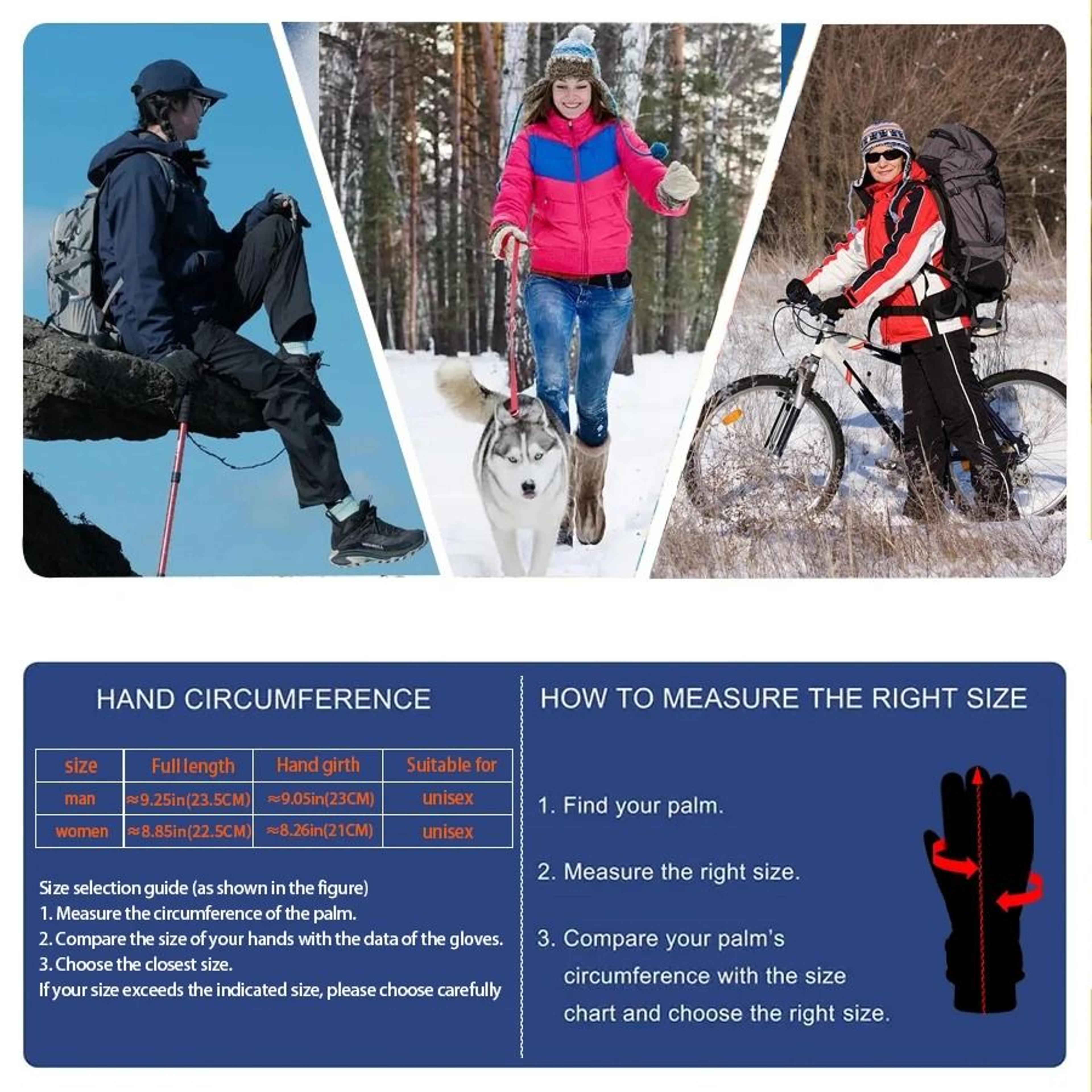 Winter Cycling Gloves  Waterproof Fleece Thermal Riding Gear 5