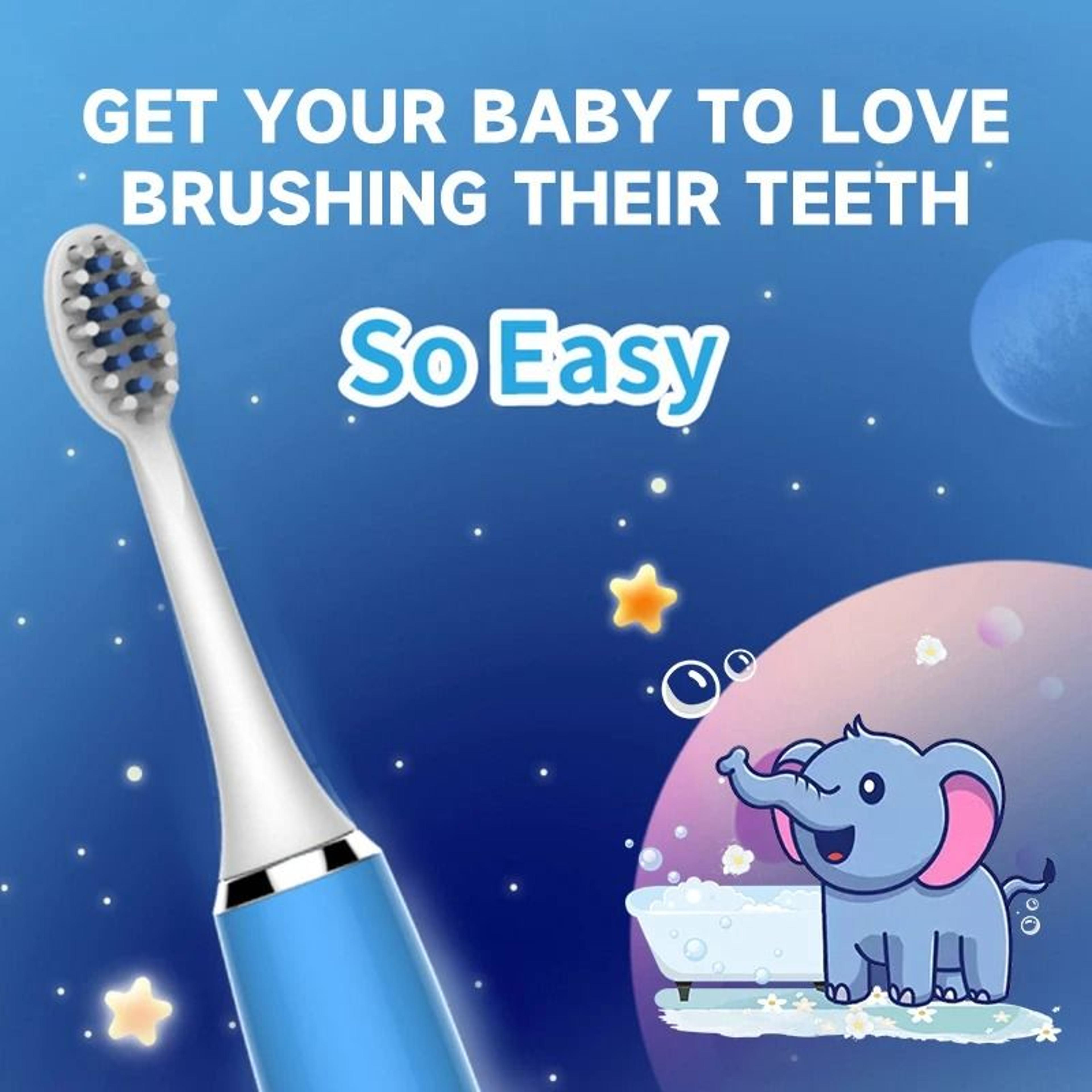 Childrens Sonic Electric Toothbrush  Colorful Cartoon Design For Kids  USB Rechargeable  Waterproof 1