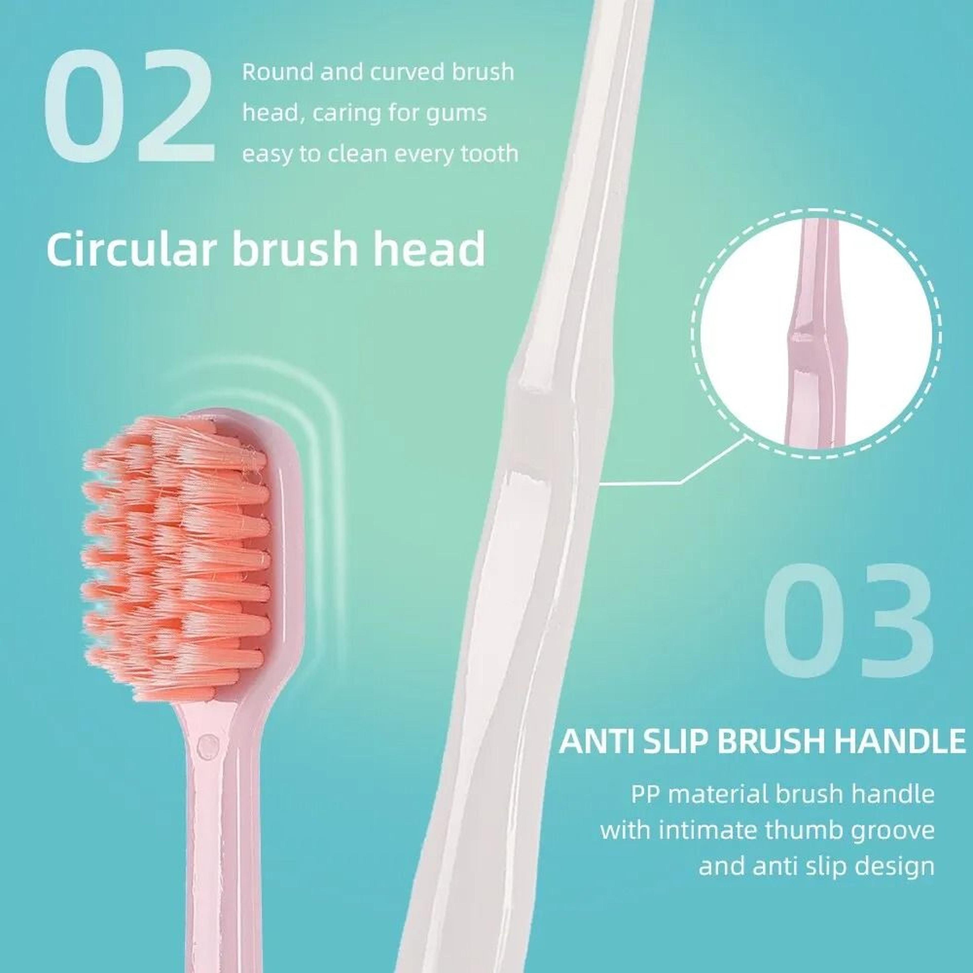 Macaron Series Wide Head Soft Bristle Toothbrush  10Piece HighValue Barrel 2