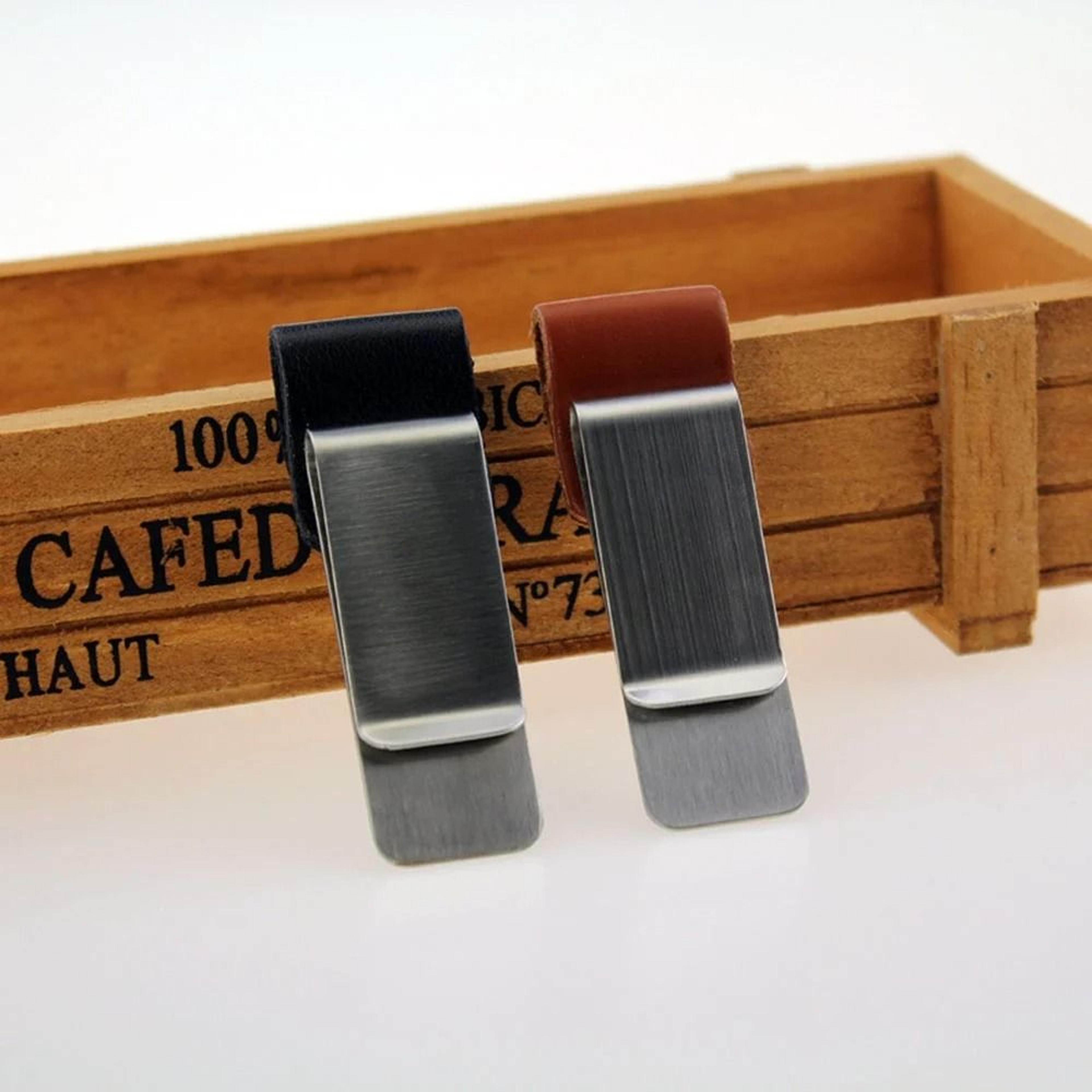 Vintage Style Leather  Brass Pen Holder Clip  Notebook  Journal Accessory 5