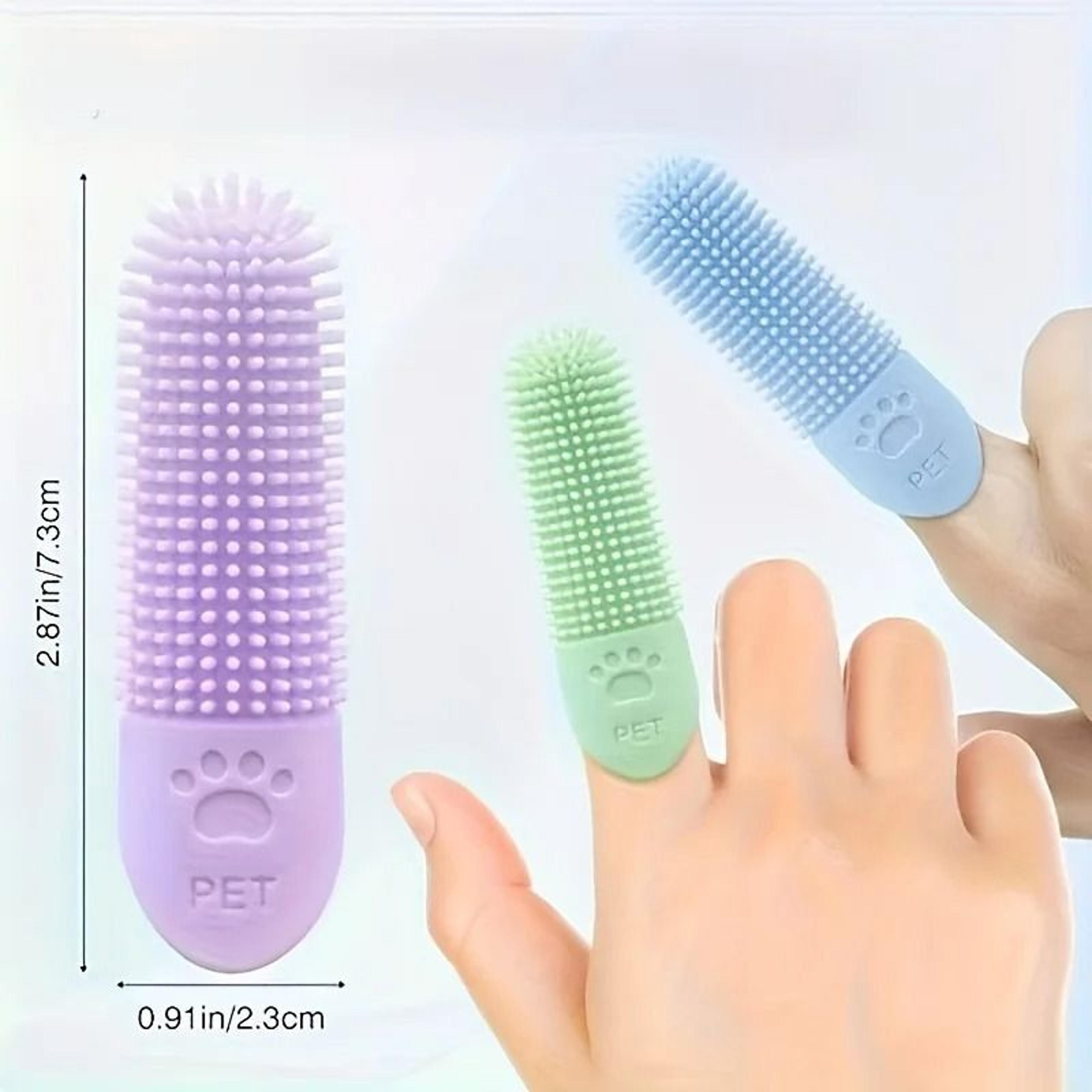360 Soft Silicone Finger Toothbrush  Durable Pet Dental Cleaning Tool 3