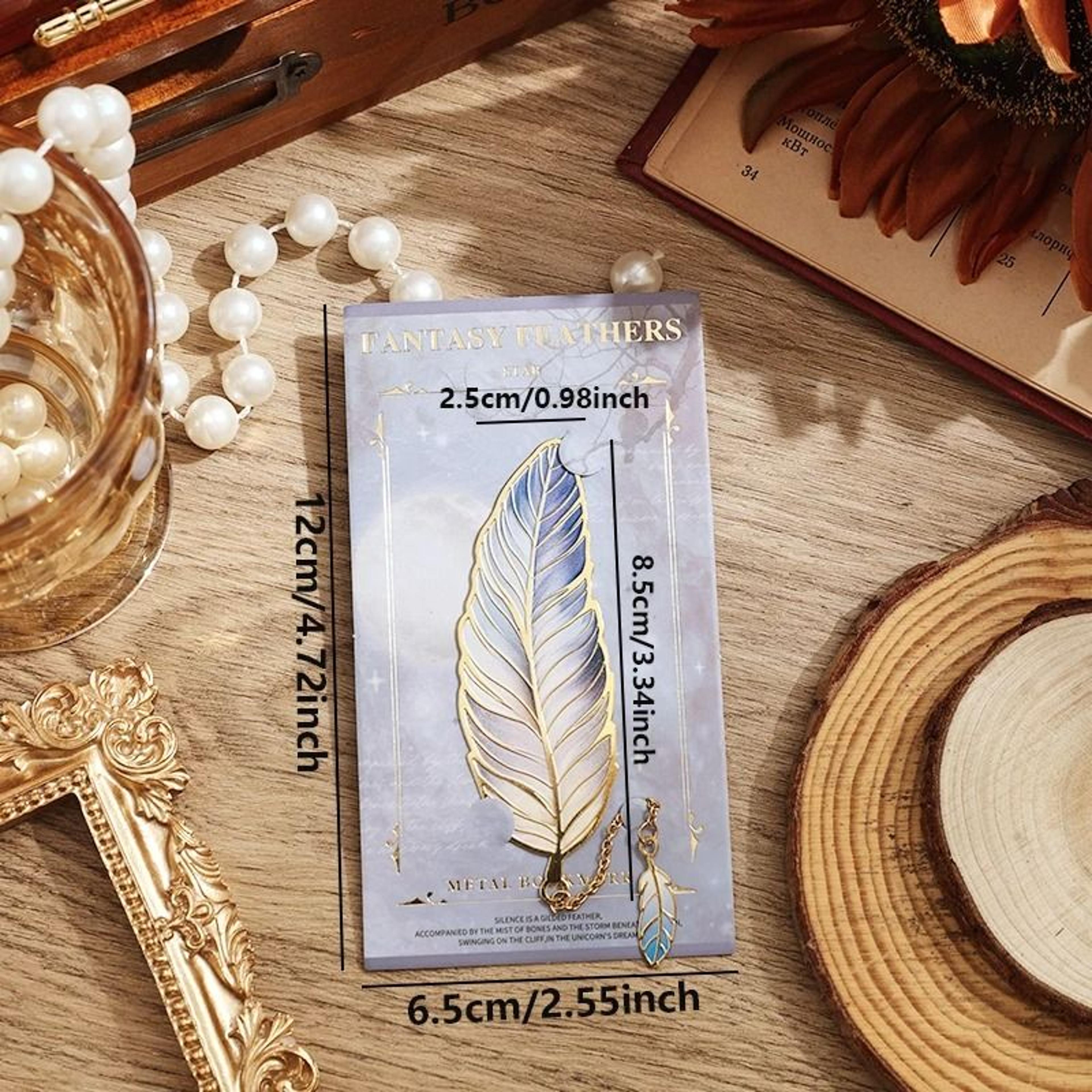 Vintage Feather Bronzing Metal Bookmark  Elegant Pendant Gift For Book Lovers 5