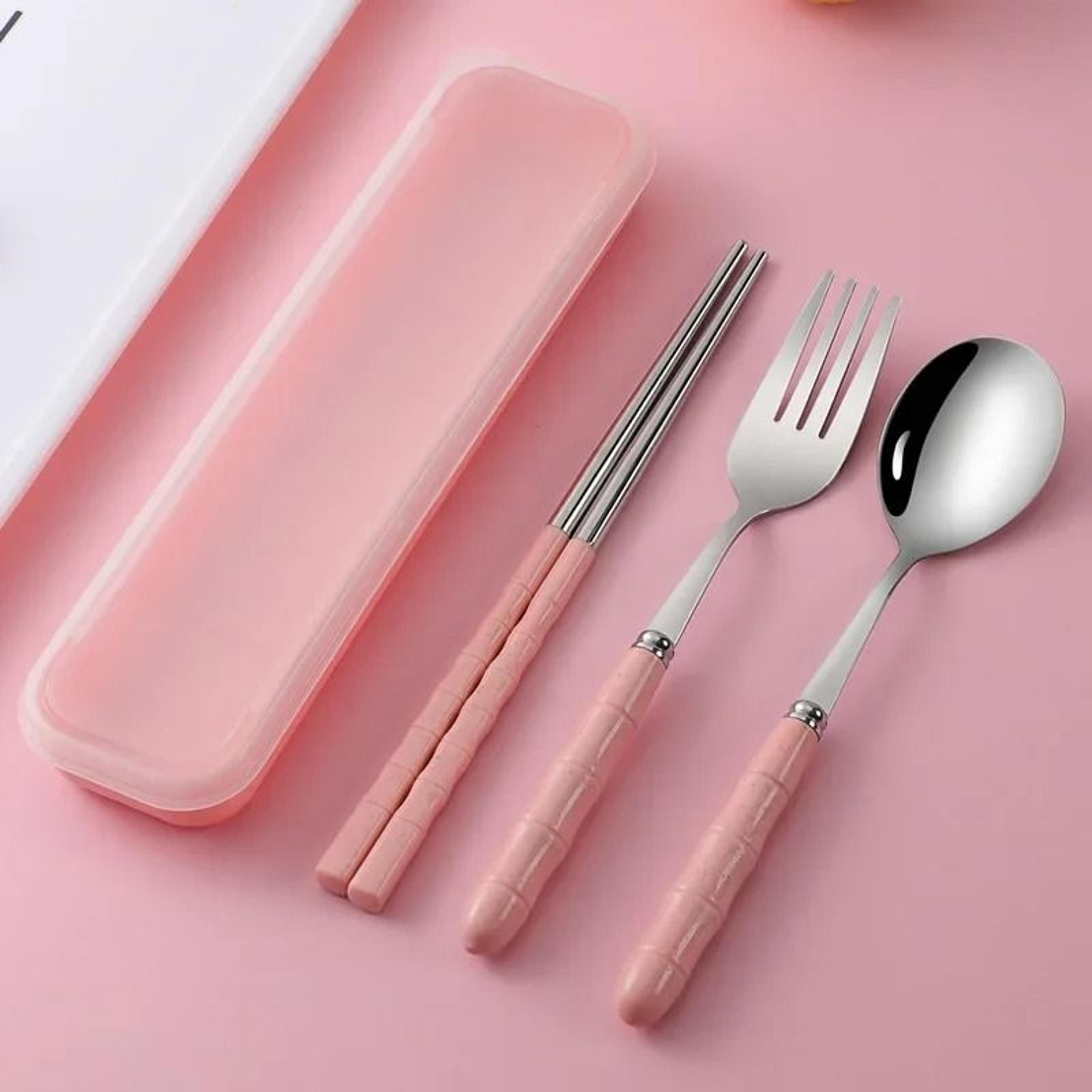 Wheat Straw Portable Cutlery Set  EcoFriendly Reusable Travel Tableware 9