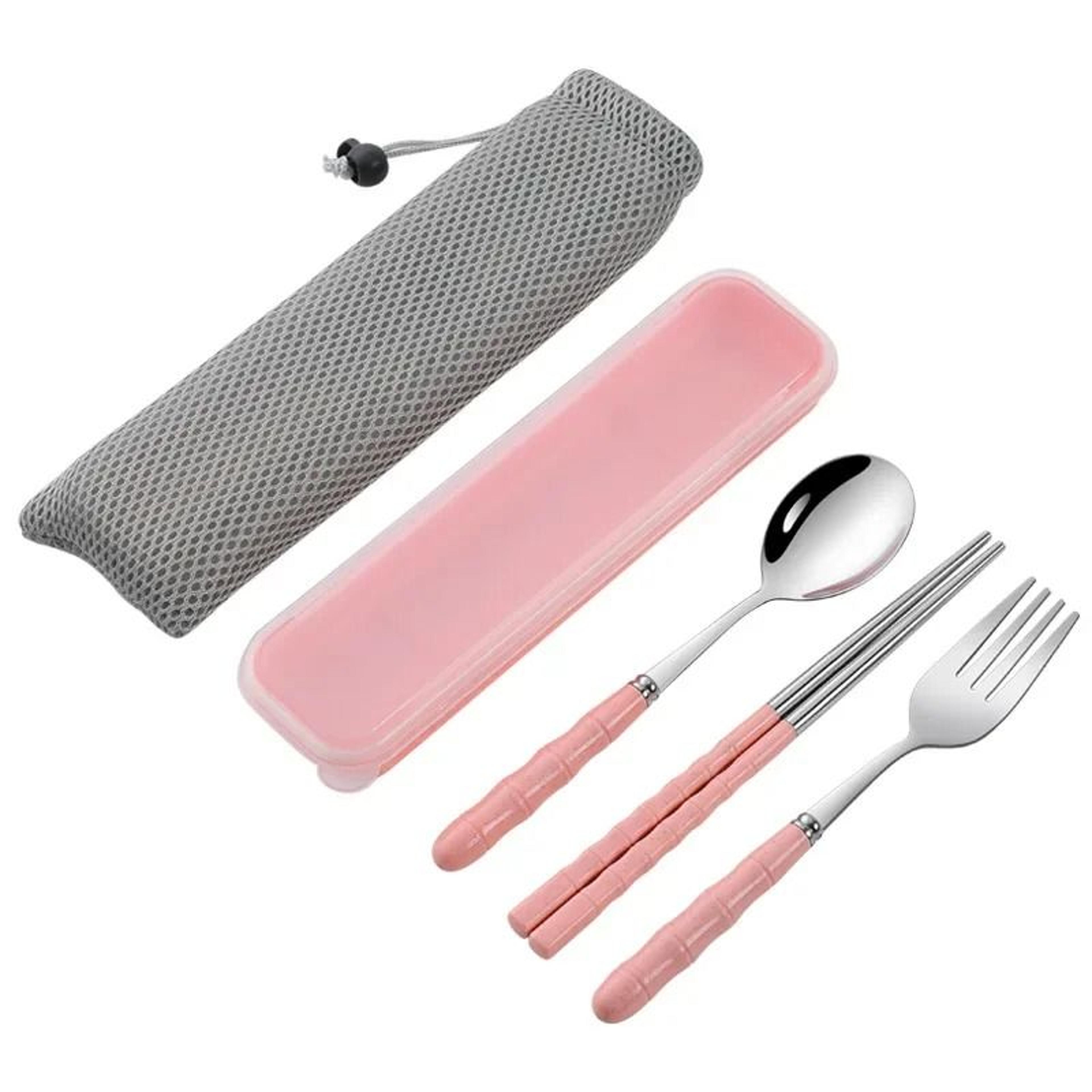 Wheat Straw Portable Cutlery Set  EcoFriendly Reusable Travel Tableware 1