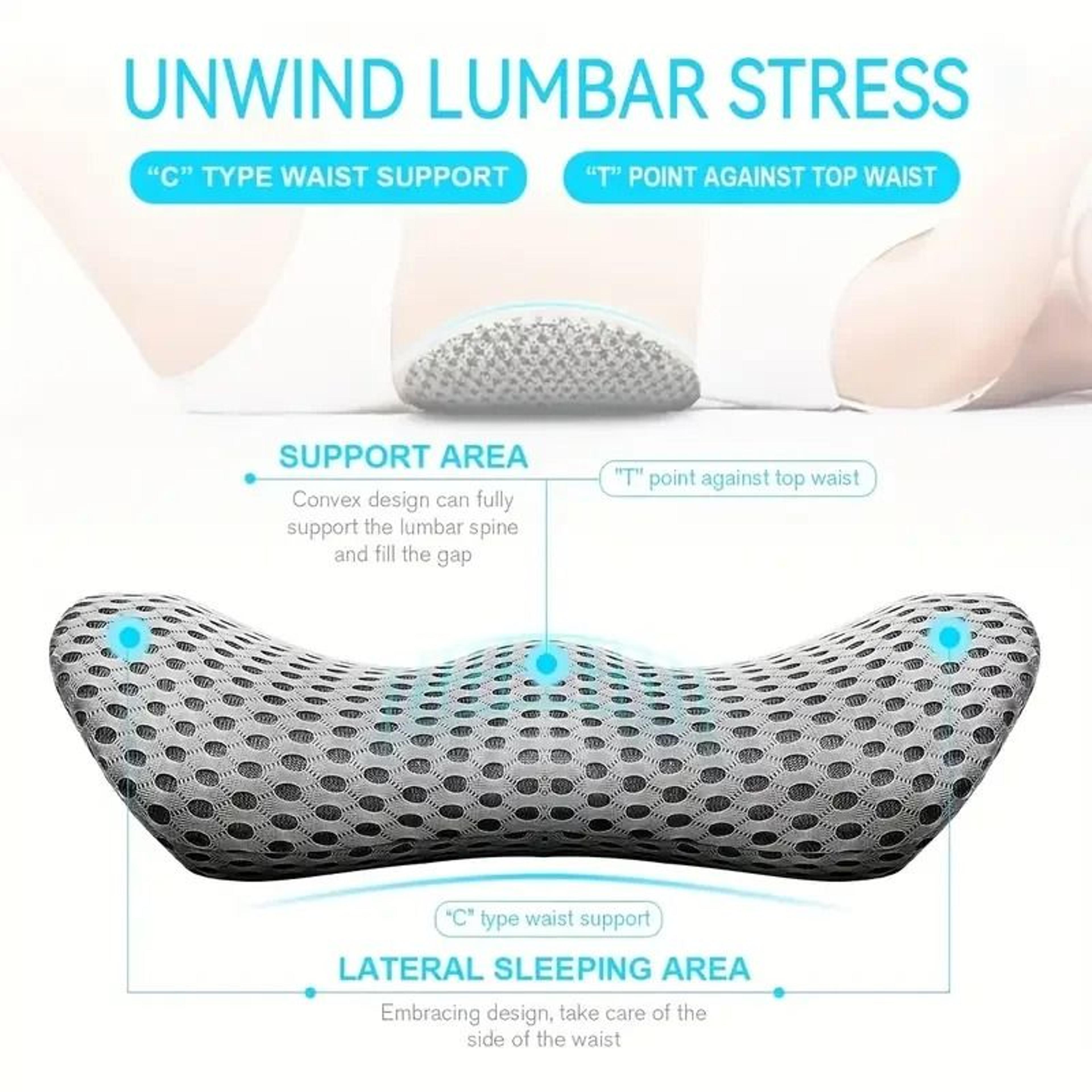 Ergonomic Memory Foam Lumbar Pillow  Supportive Back Cushion For Car  Office 3