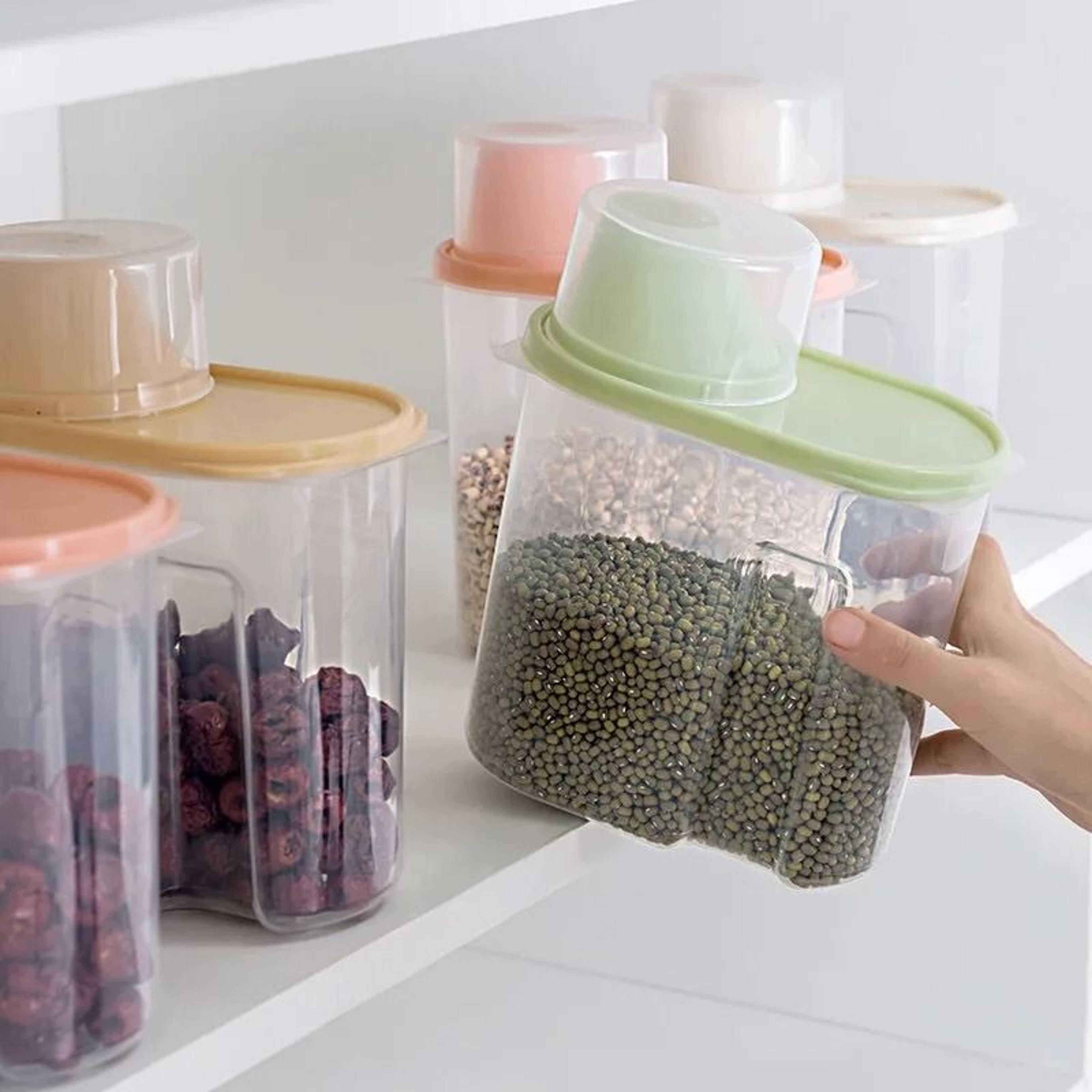 Household Kitchen Grain Storage Box  Sealed Food Container With Measuring Cup 1