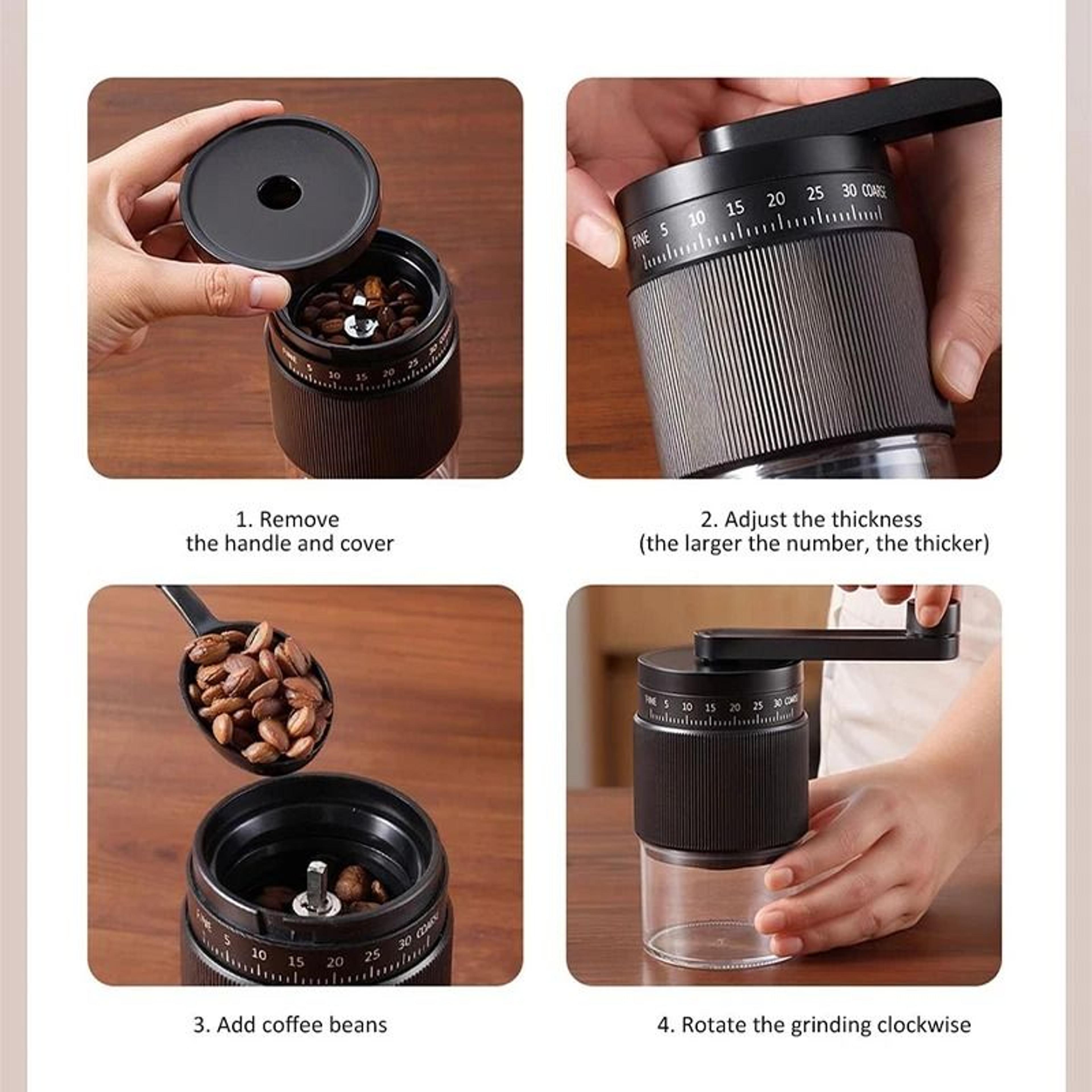 35Gear Manual Coffee Grinder  External Adjustable Ceramic Burr Machine 5