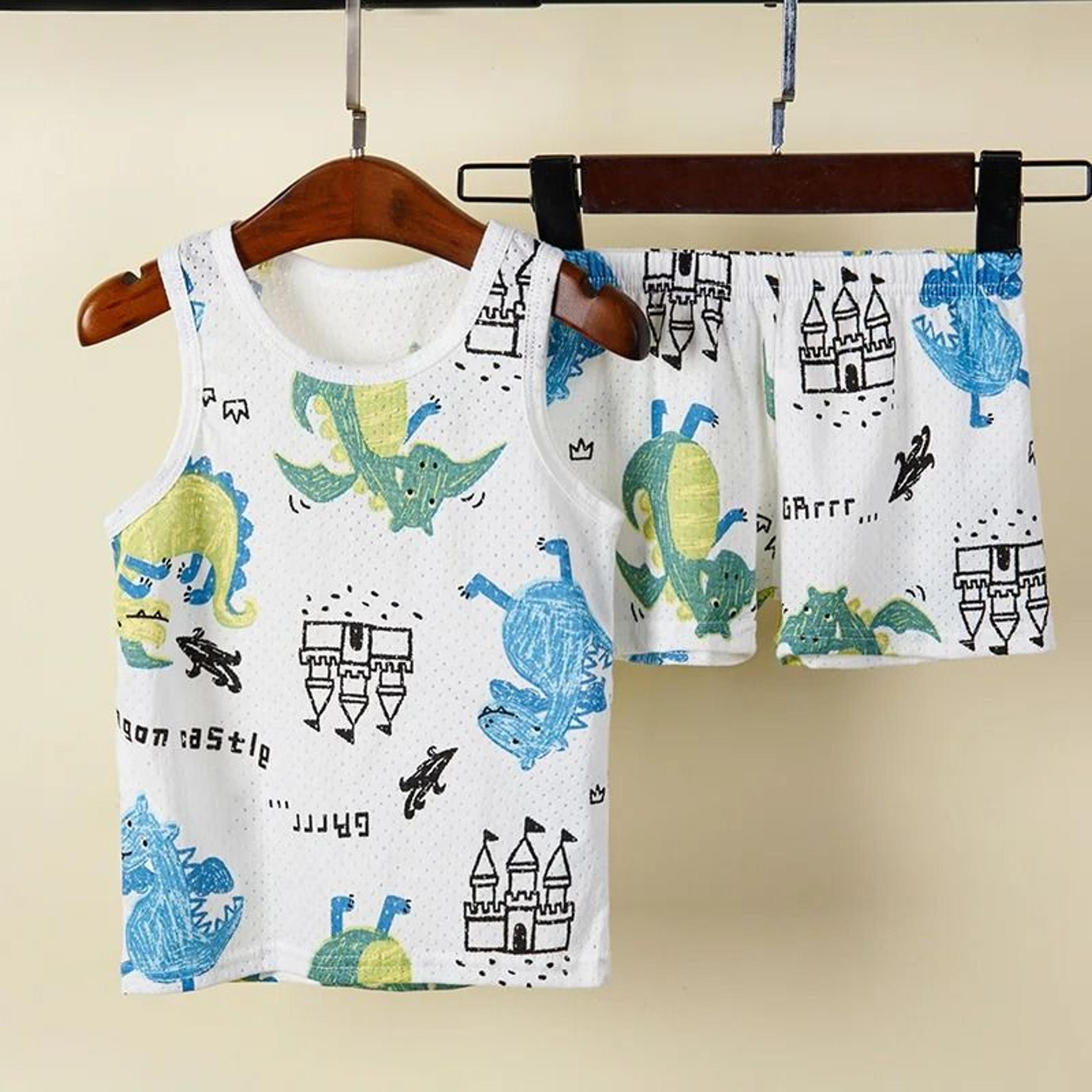 Rainbow Animal Cartoon Pajamas Set  Soft Cotton Sleepwear For Toddlers  Babies 4