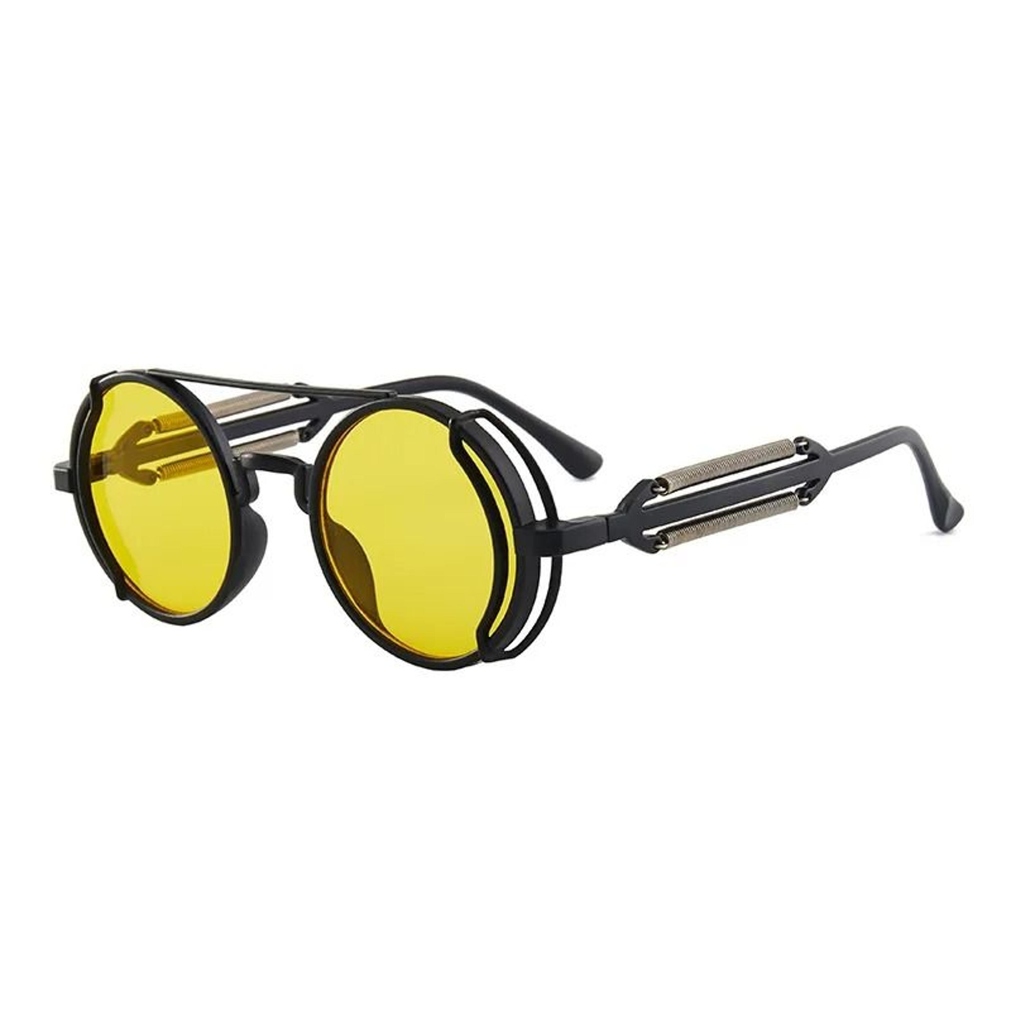 Retro Gothic Steampunk Sunglasses  Luxury Designer Round PC Frame Eyewear 2