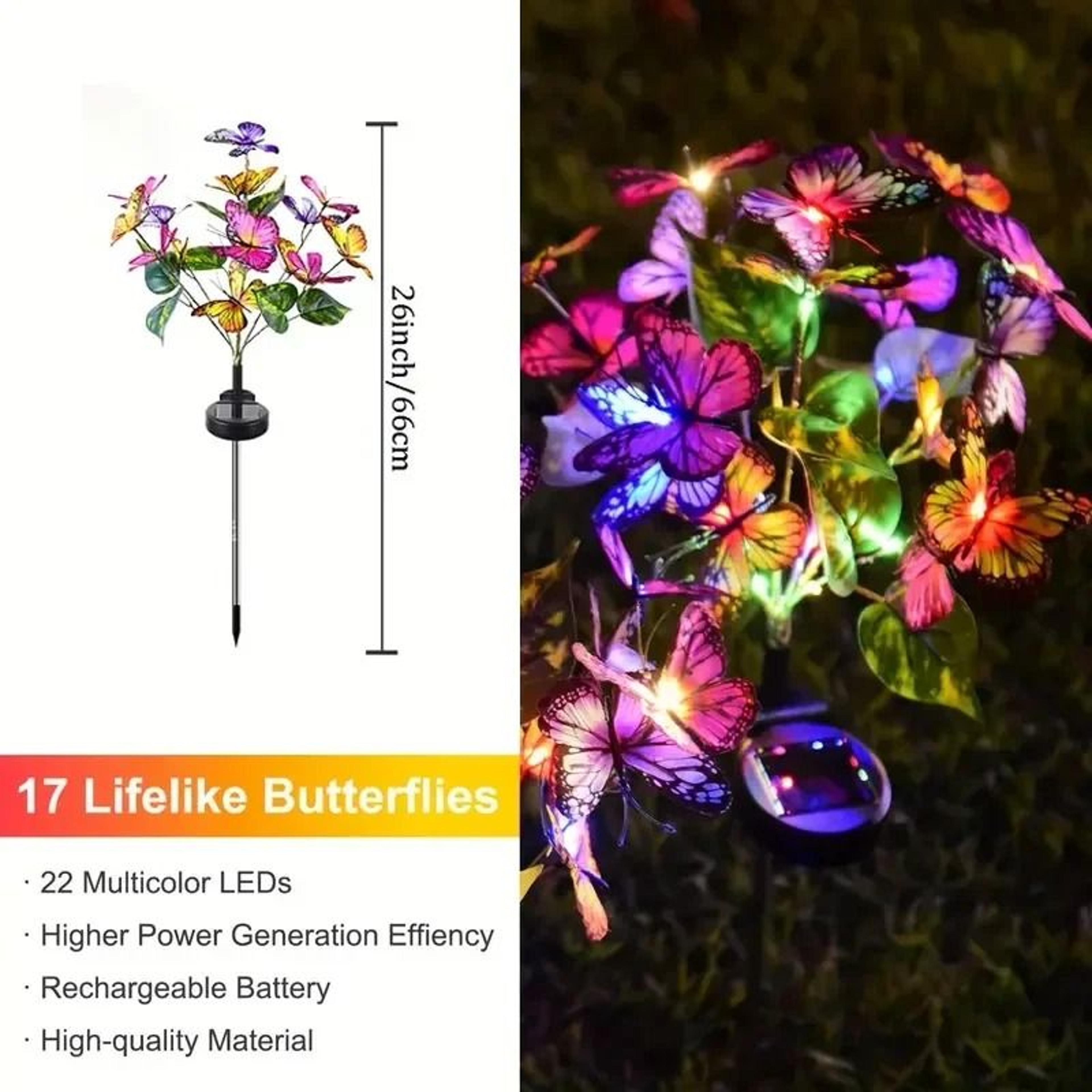 Solar LED Butterfly Garden Lights  Waterproof Multicolor Landscape Lamp 4