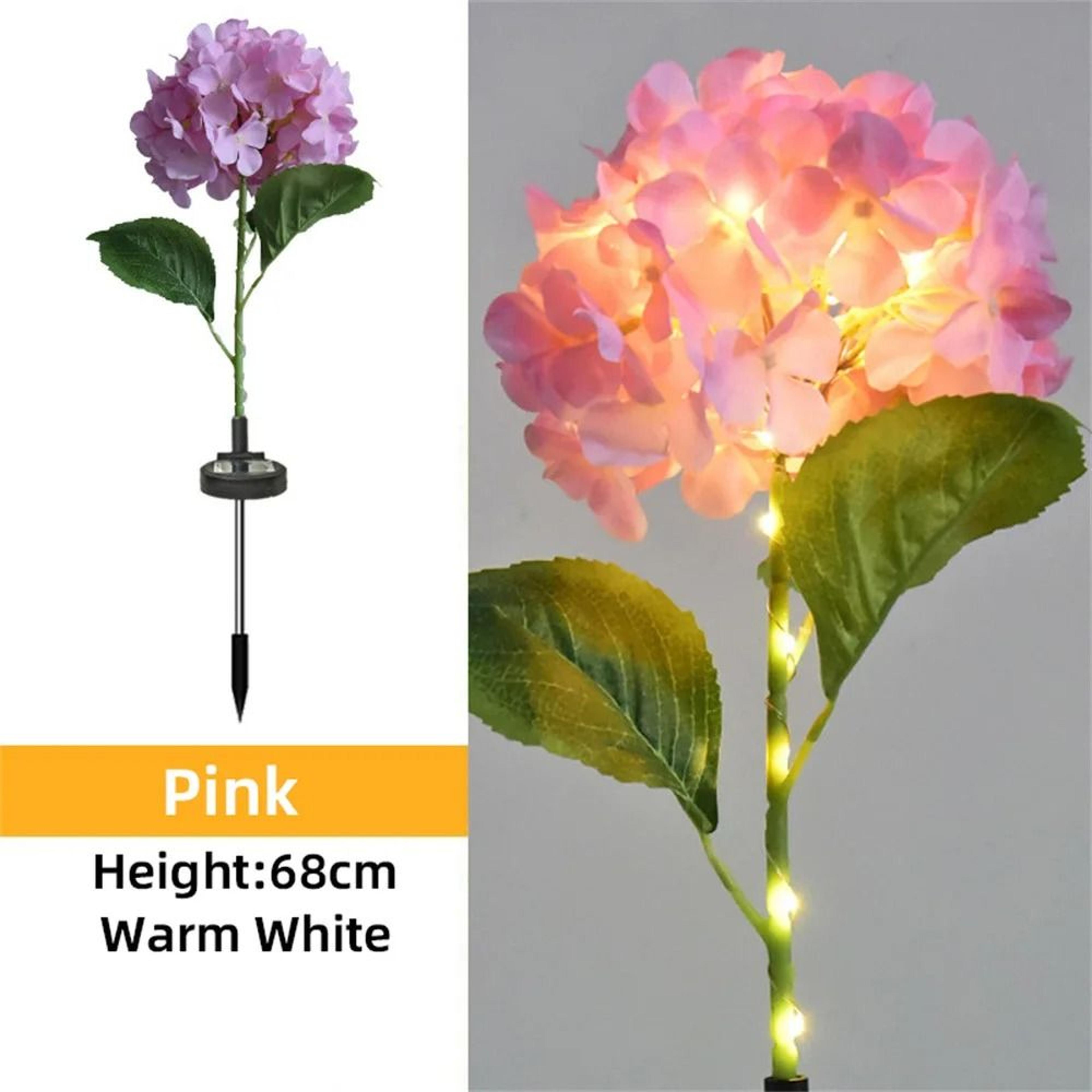 Solar Hydrangea Garden Light  Waterproof LED Floral Stake Lamp 8