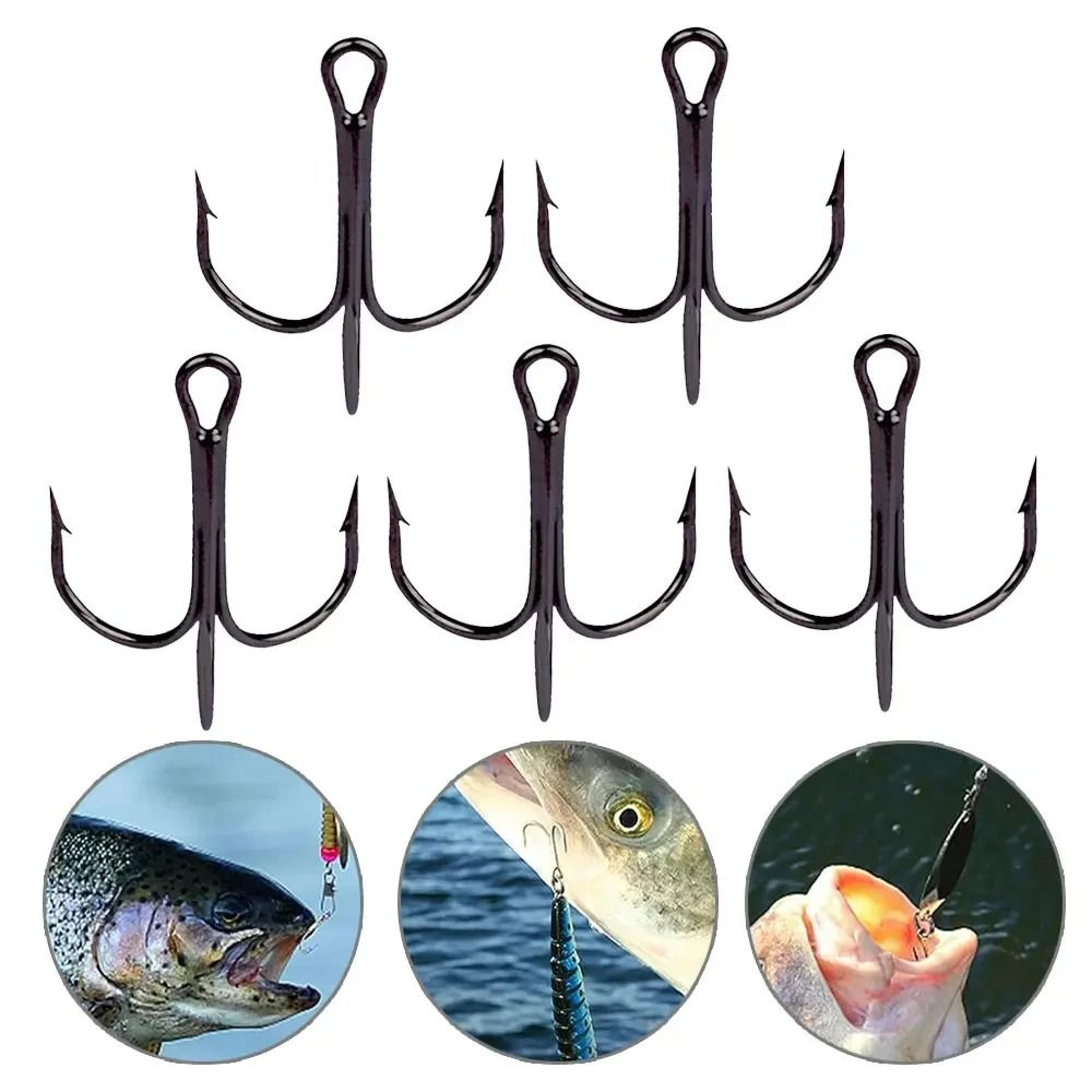 High Carbon Steel Treble Fishing Hooks  10Piece Professional Tackle Set 1