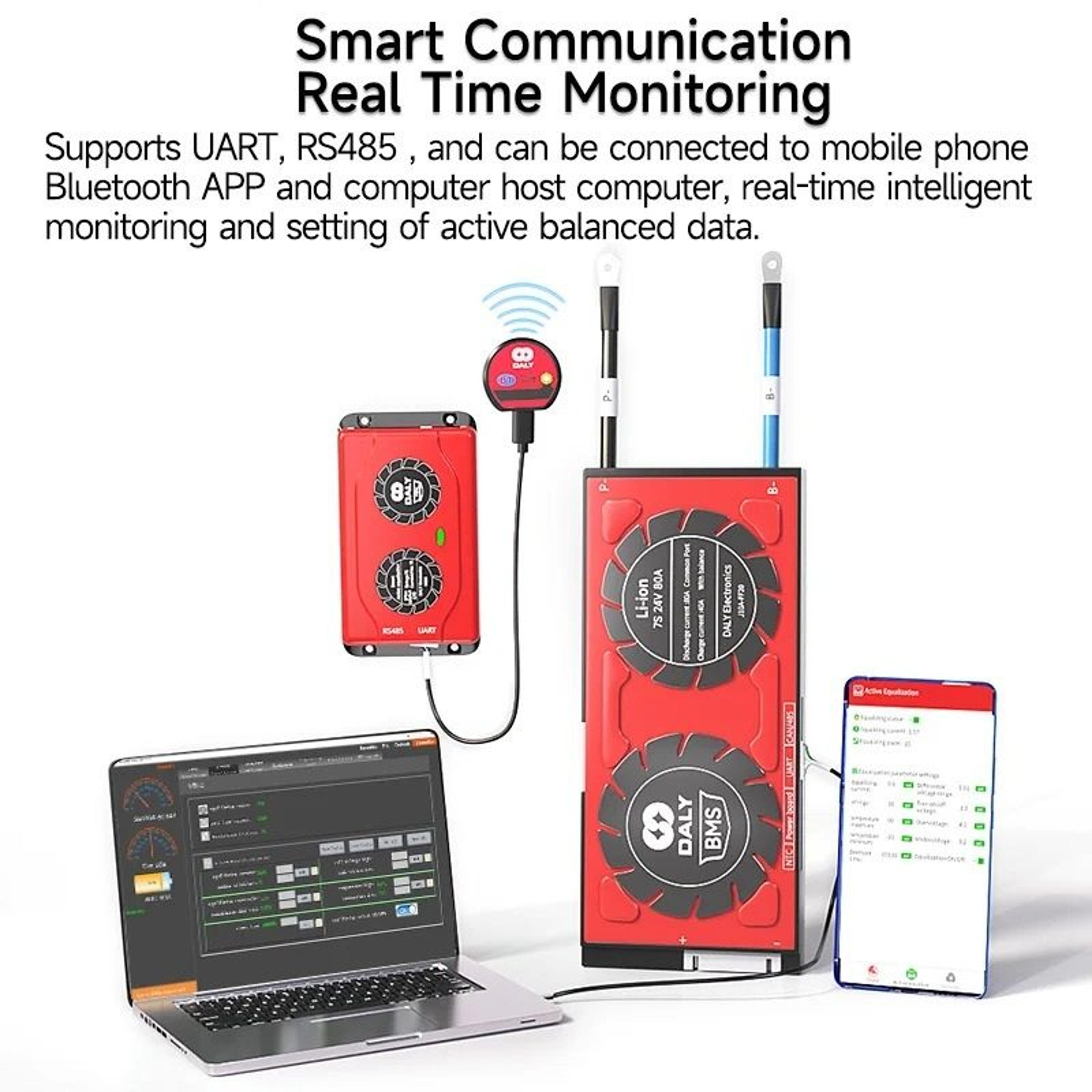 Smart BMS With 1A Active Balancer  LiFePO4  LiIon Battery Management System 3