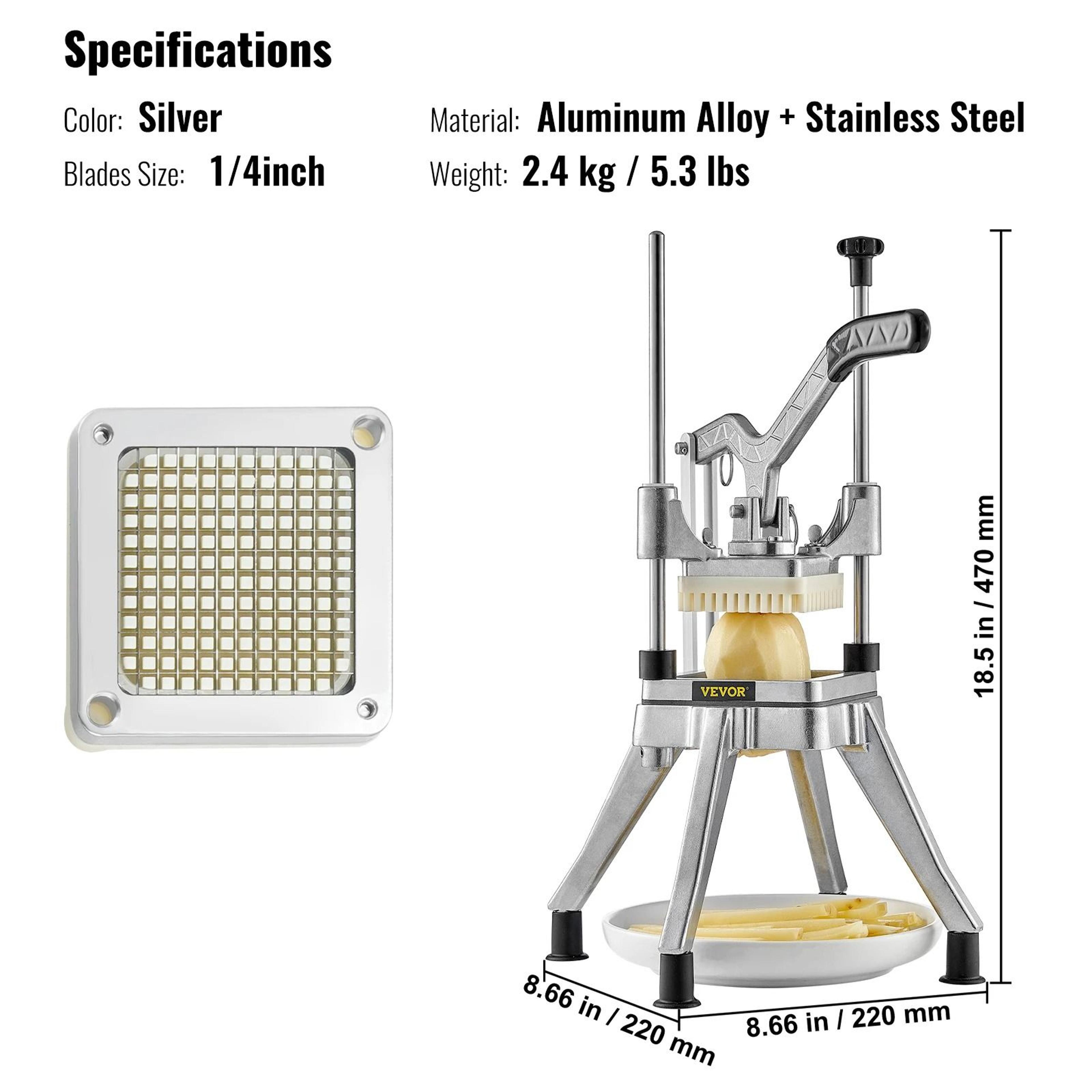 Commercial HeavyDuty Vegetable  Fruit Dicer  Stainless Steel Food Slicer 8