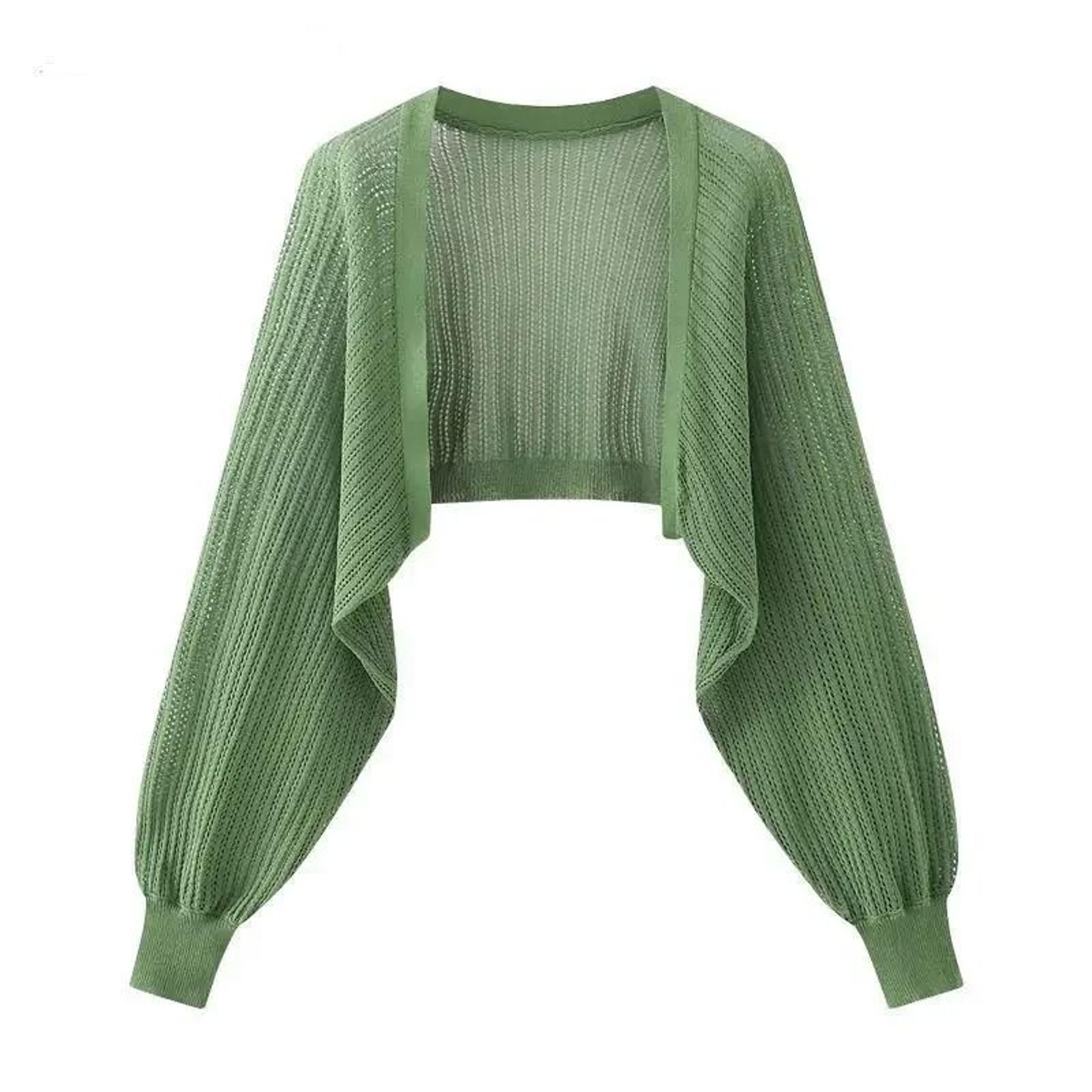 French Ice Silk Knitted SunProof Cardigan  Summer Thin Jacket  Shawl 1