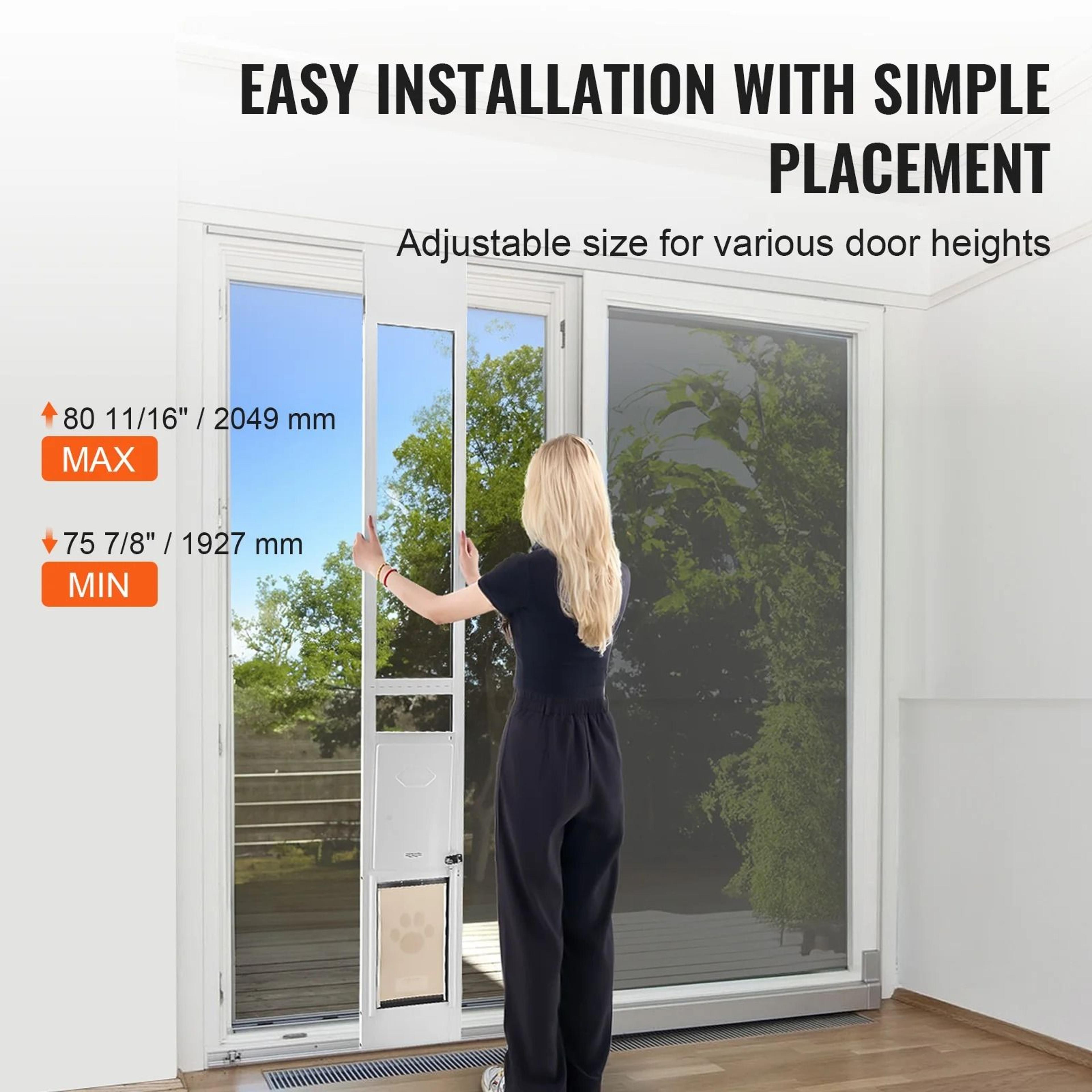 Adjustable Sliding Glass Pet Door  Aluminum Frame  Tempered Glass 3