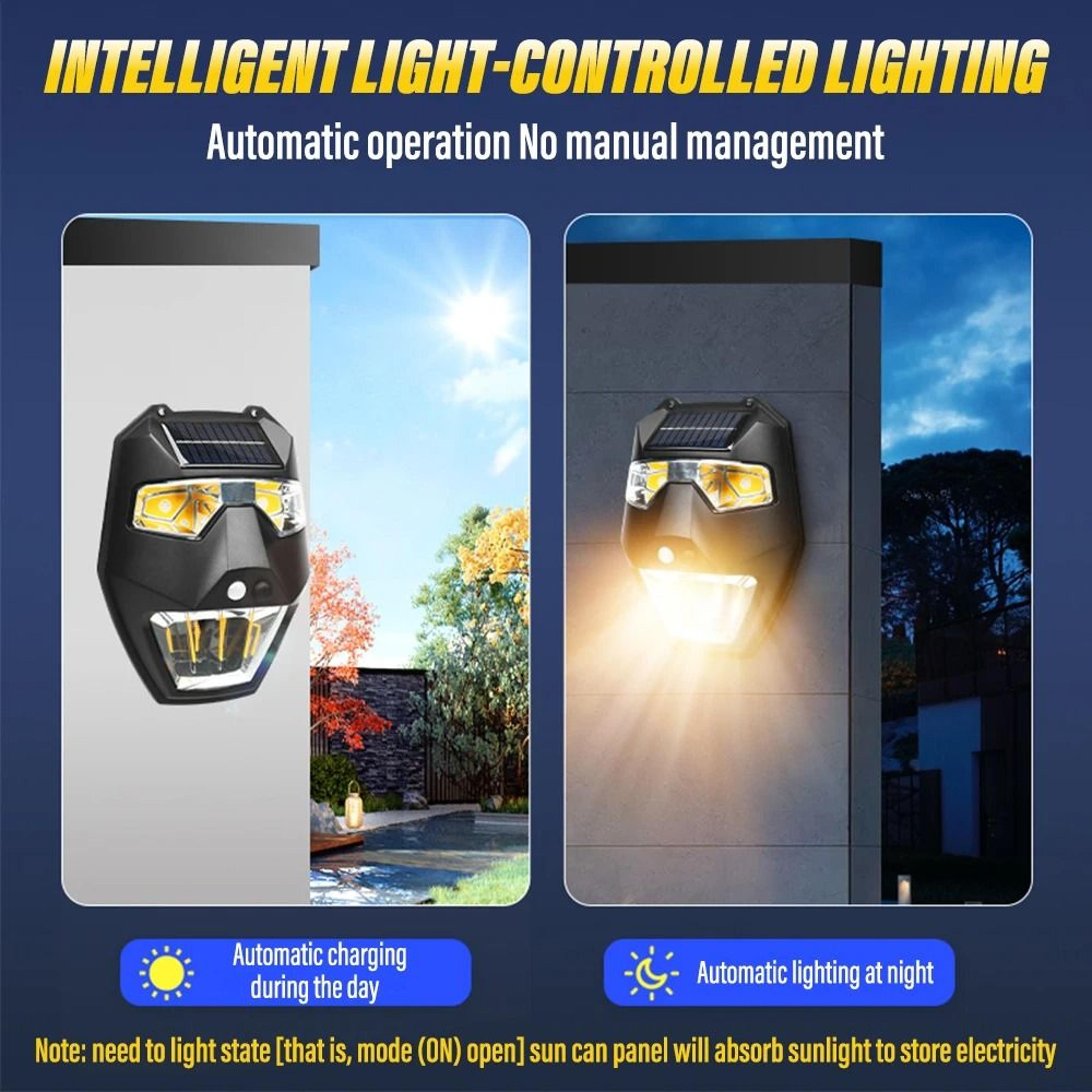Outdoor Solar Garden Wall Light  Smart Sensor Landscape Lighting 3