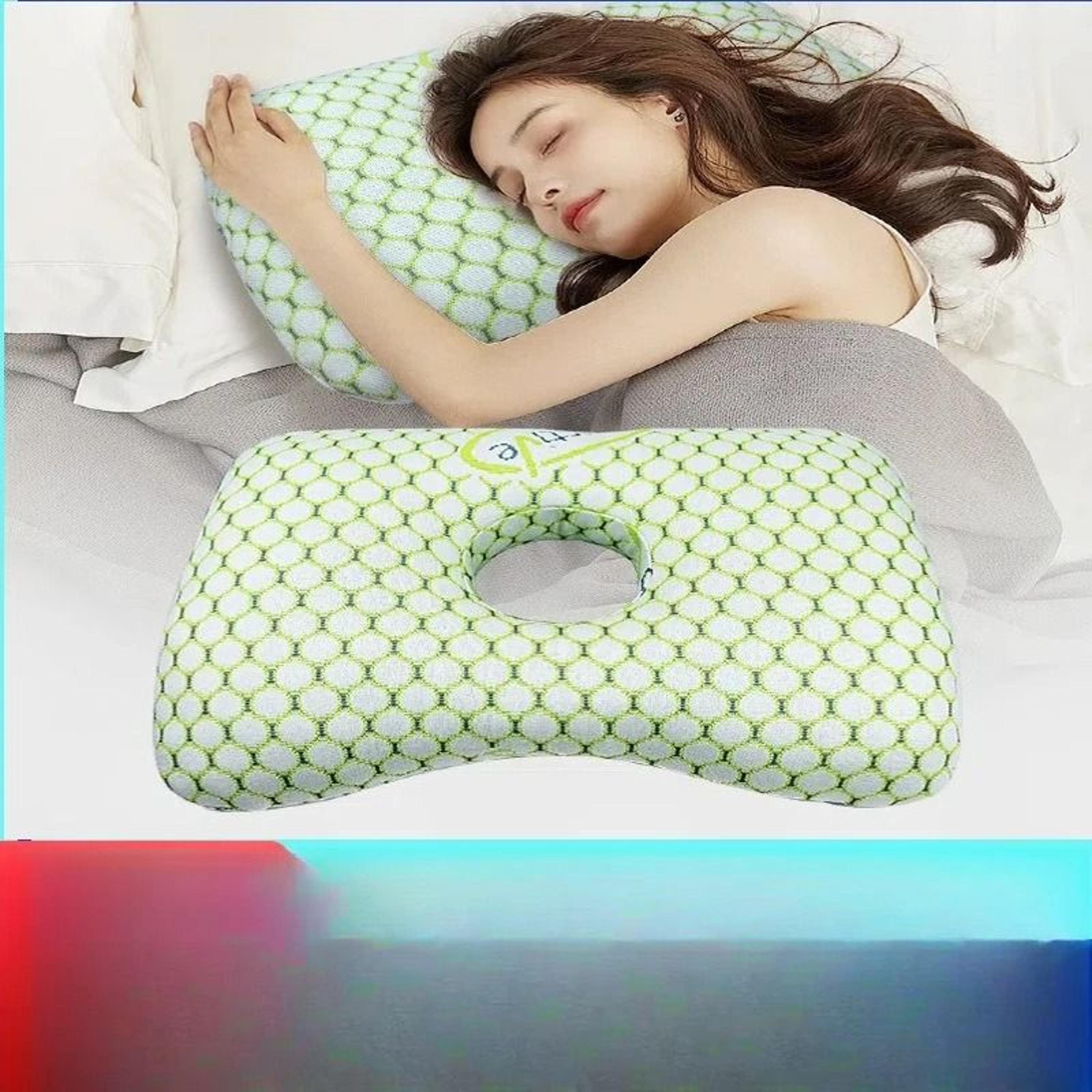 Bamboo Fiber Single Hole Ear Pillow  Orthopedic Support For Side Sleeping 0