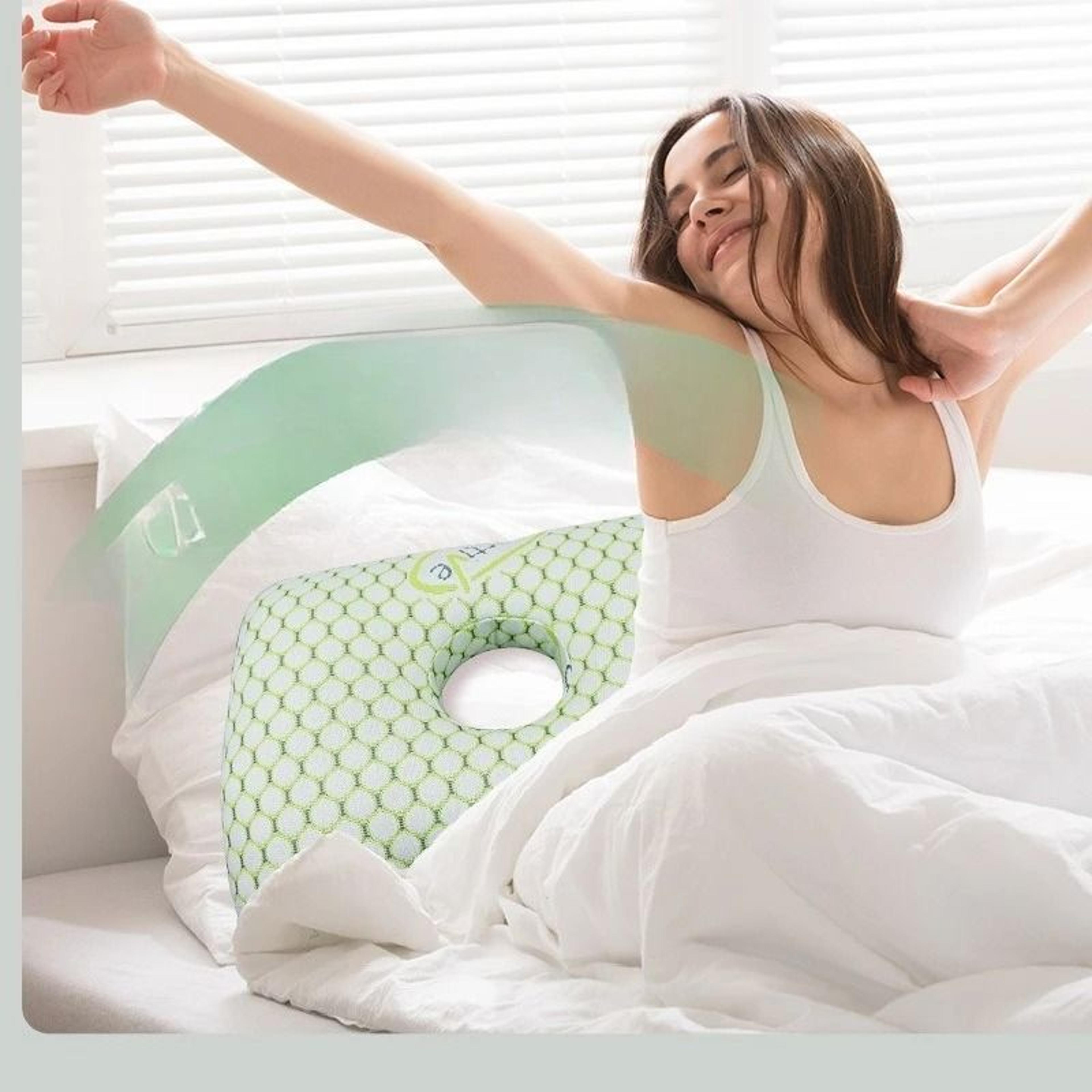 Bamboo Fiber Single Hole Ear Pillow  Orthopedic Support For Side Sleeping 3