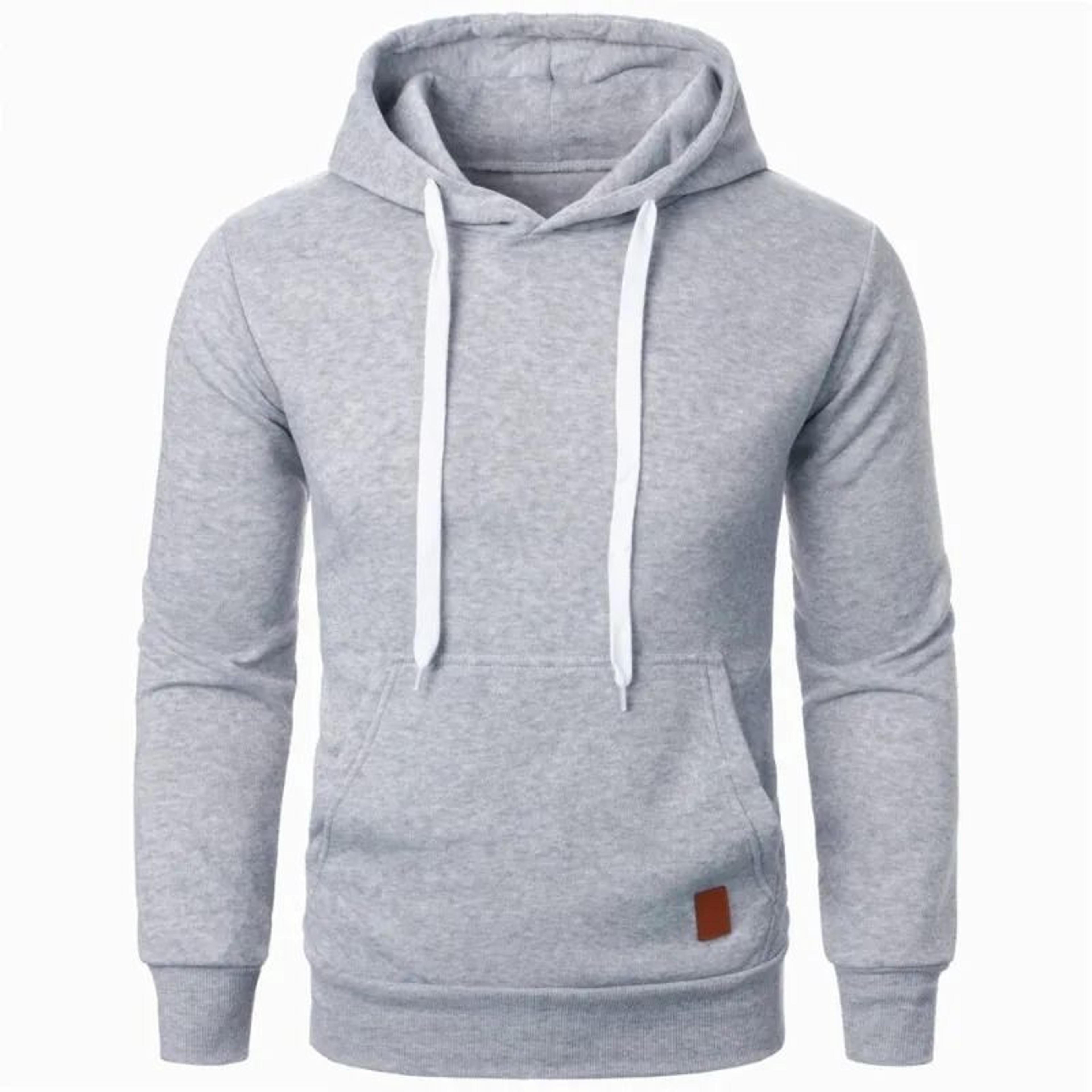 Mens Casual Lightweight Hoodie  Solid Color Outdoor Streetwear 2