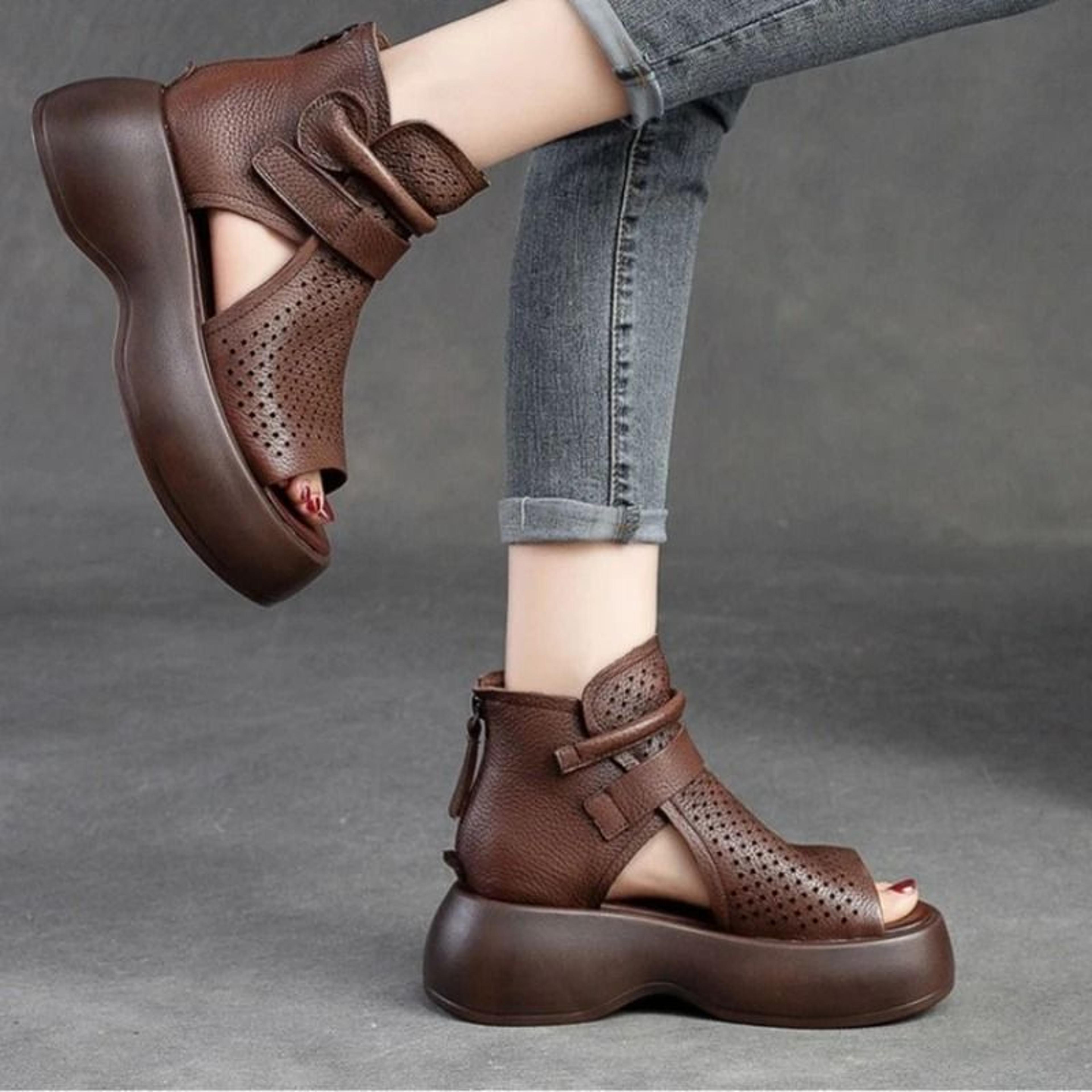 HollowOut Breathable Platform Sandal Boots 4