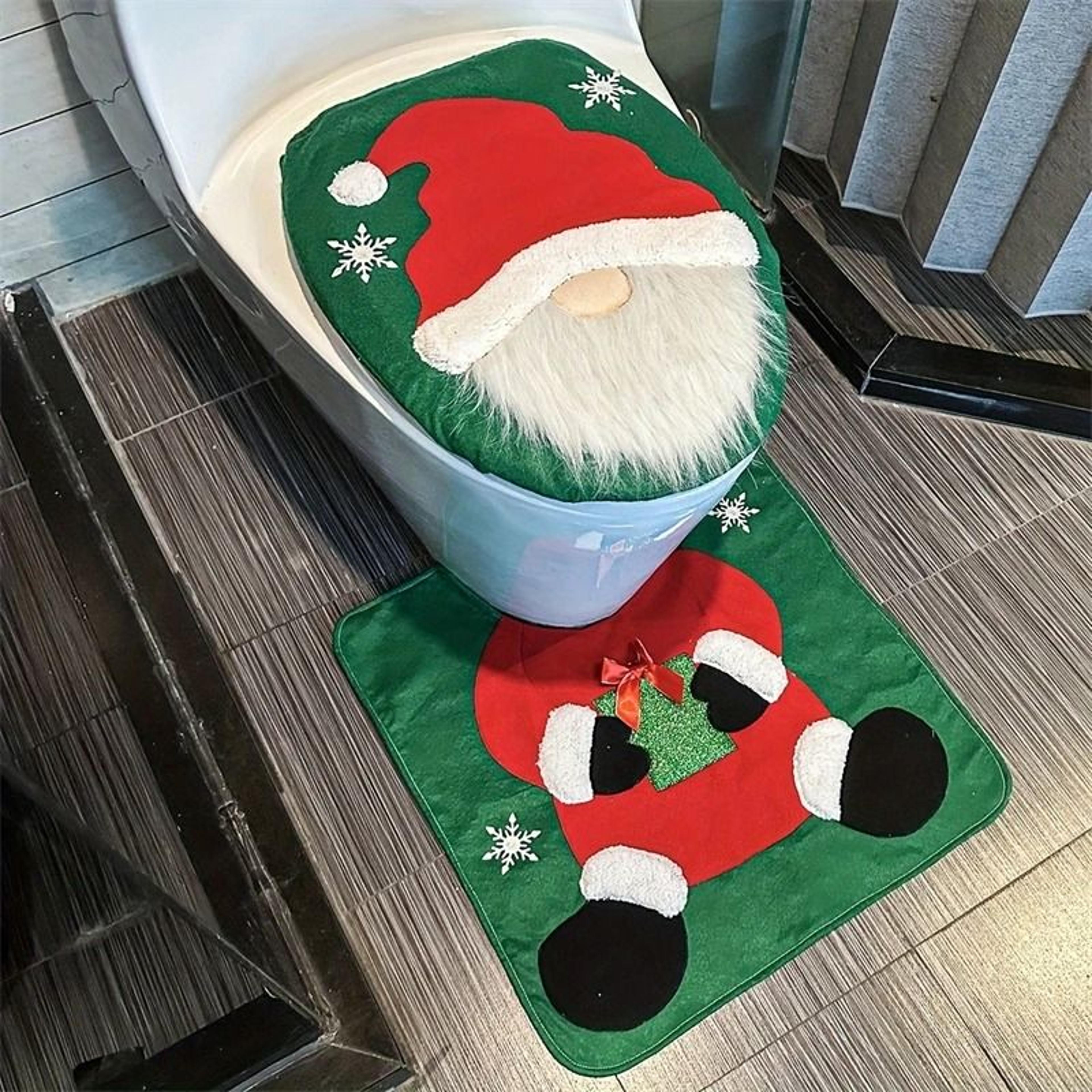 Deluxe Santa Toilet Seat Cover  Rug Set 0