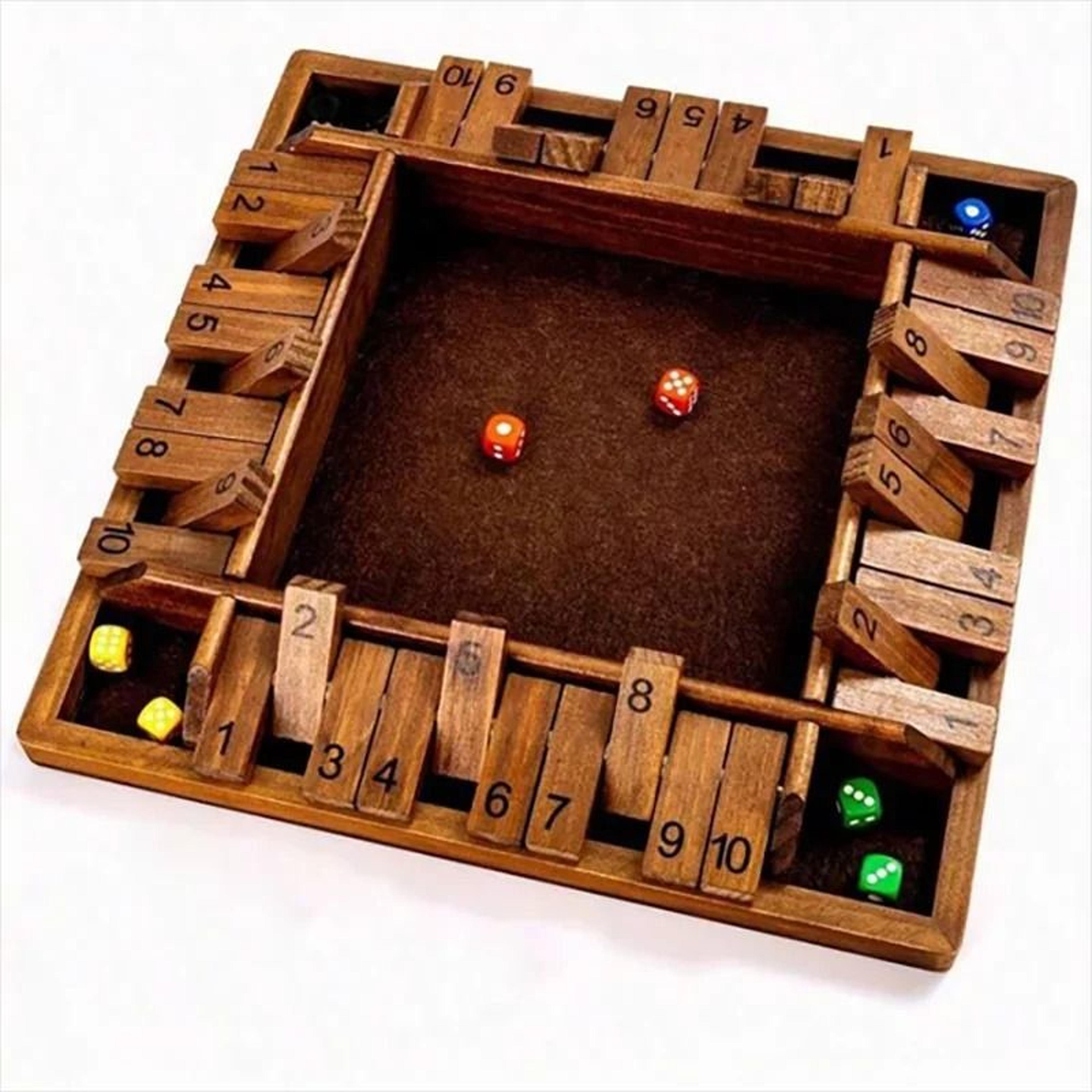 Classic 4Sided Wooden ShuttheBox Board Game 4