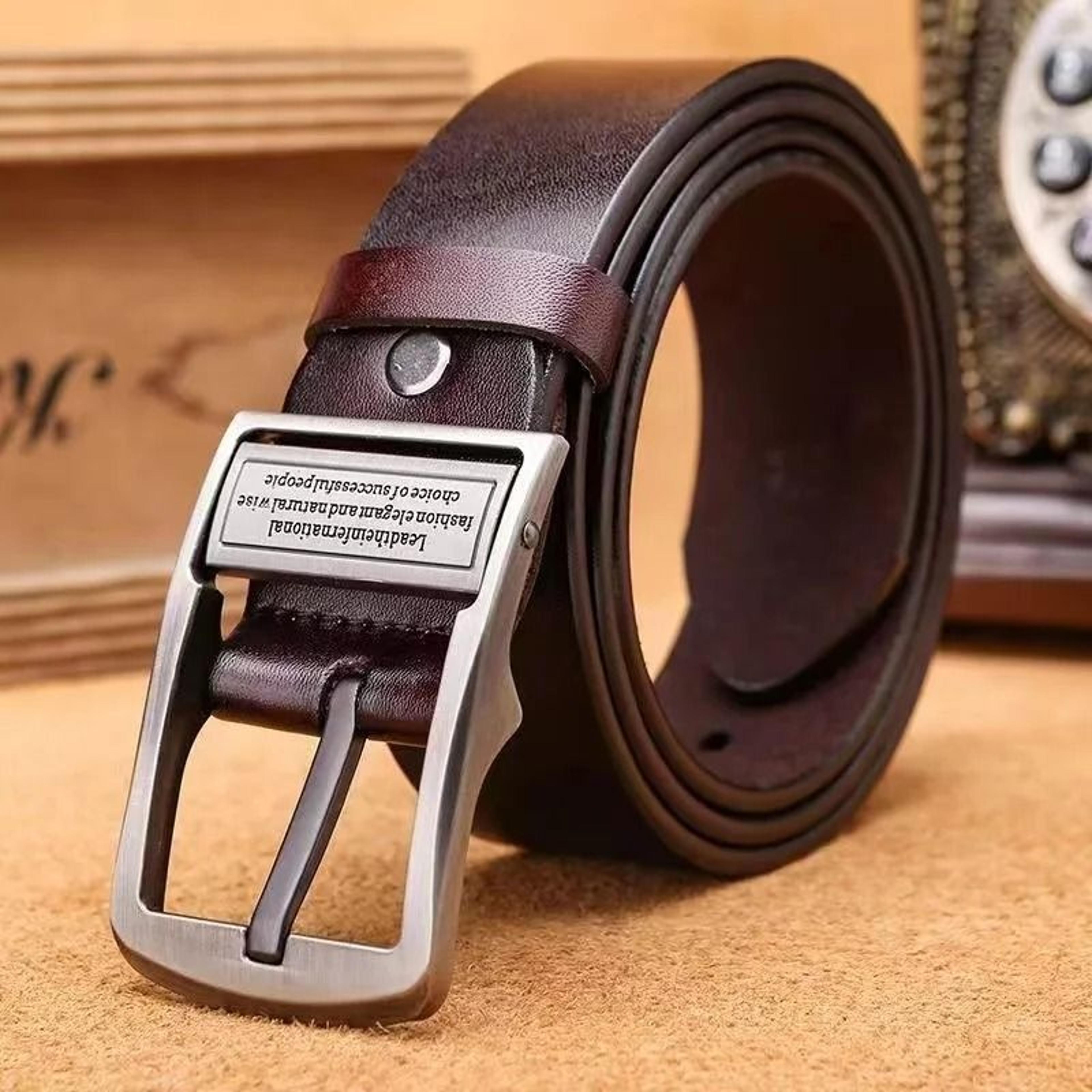 Mens Leather Cowhide Luxury Belt 3