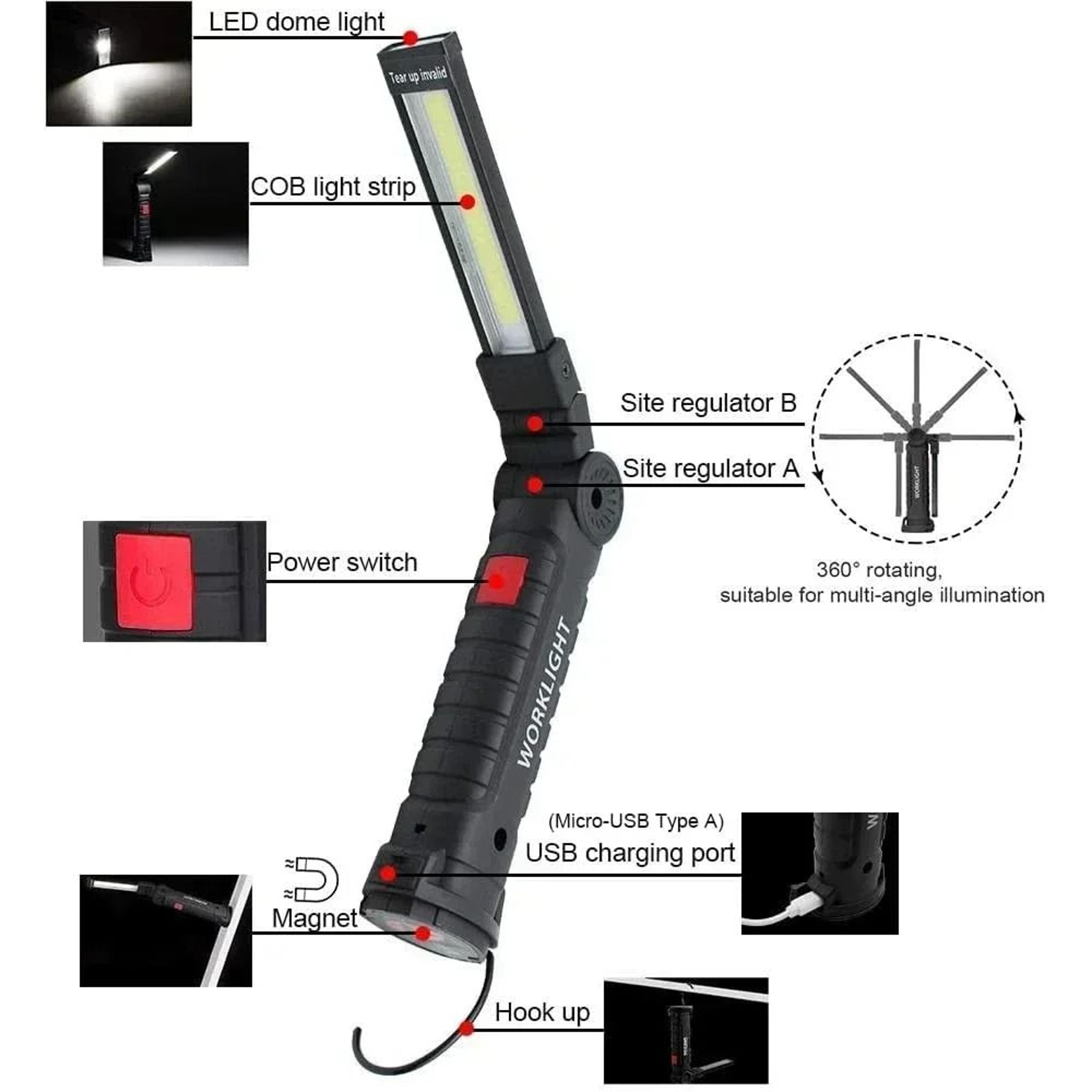 Portable COB LED Rechargeable Work Light 1