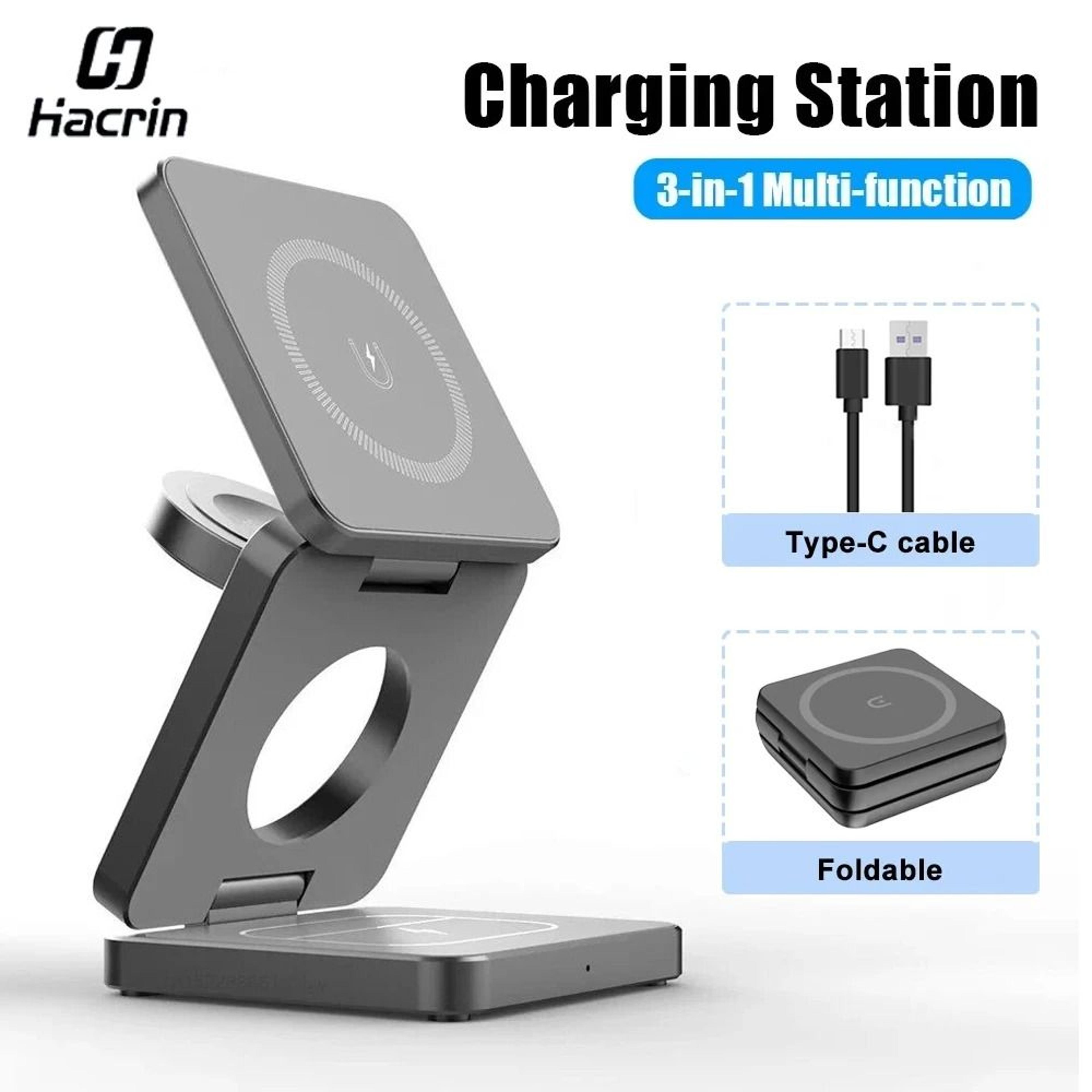 3in1 Foldable Magnetic Wireless Charging Station 0