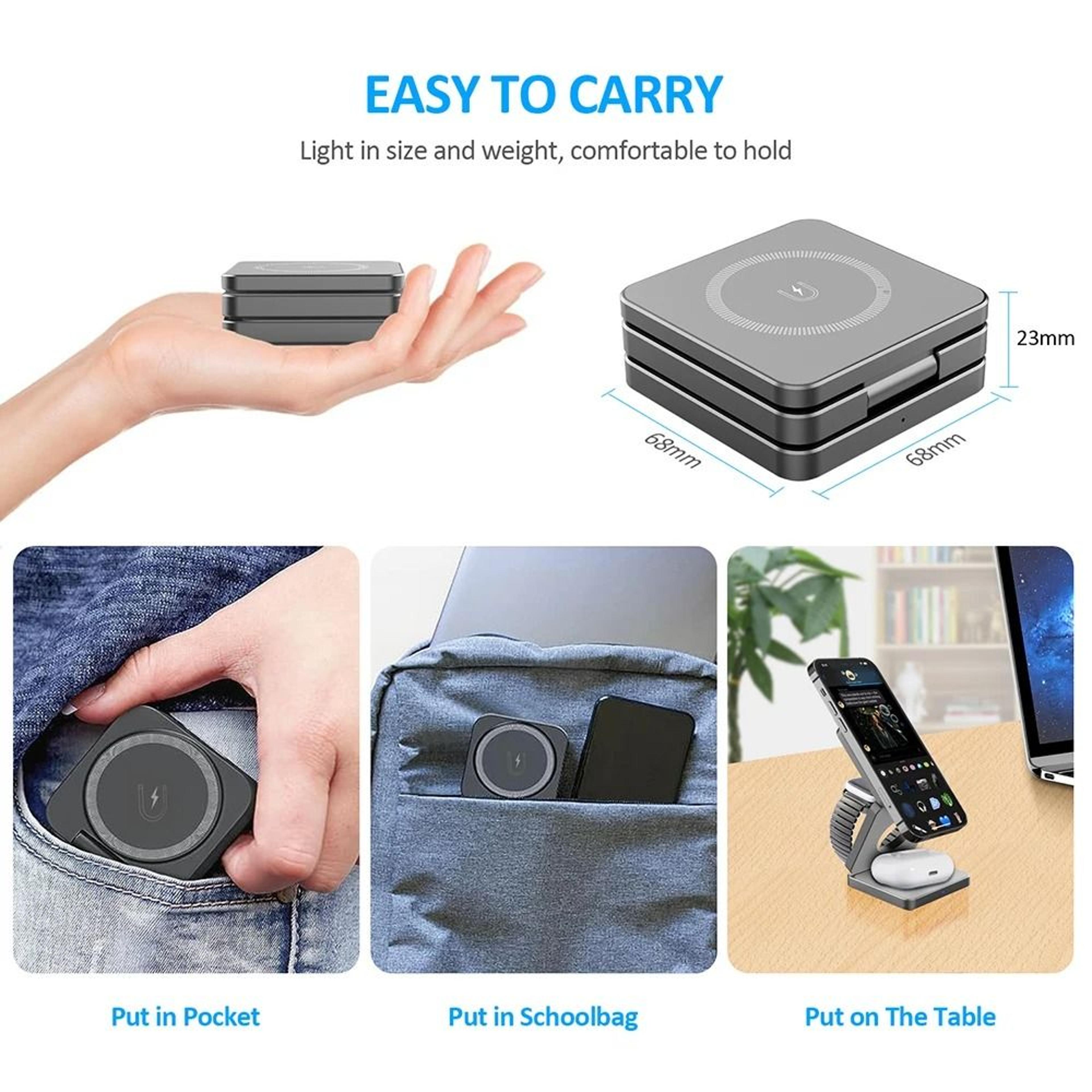 3in1 Foldable Magnetic Wireless Charging Station 6