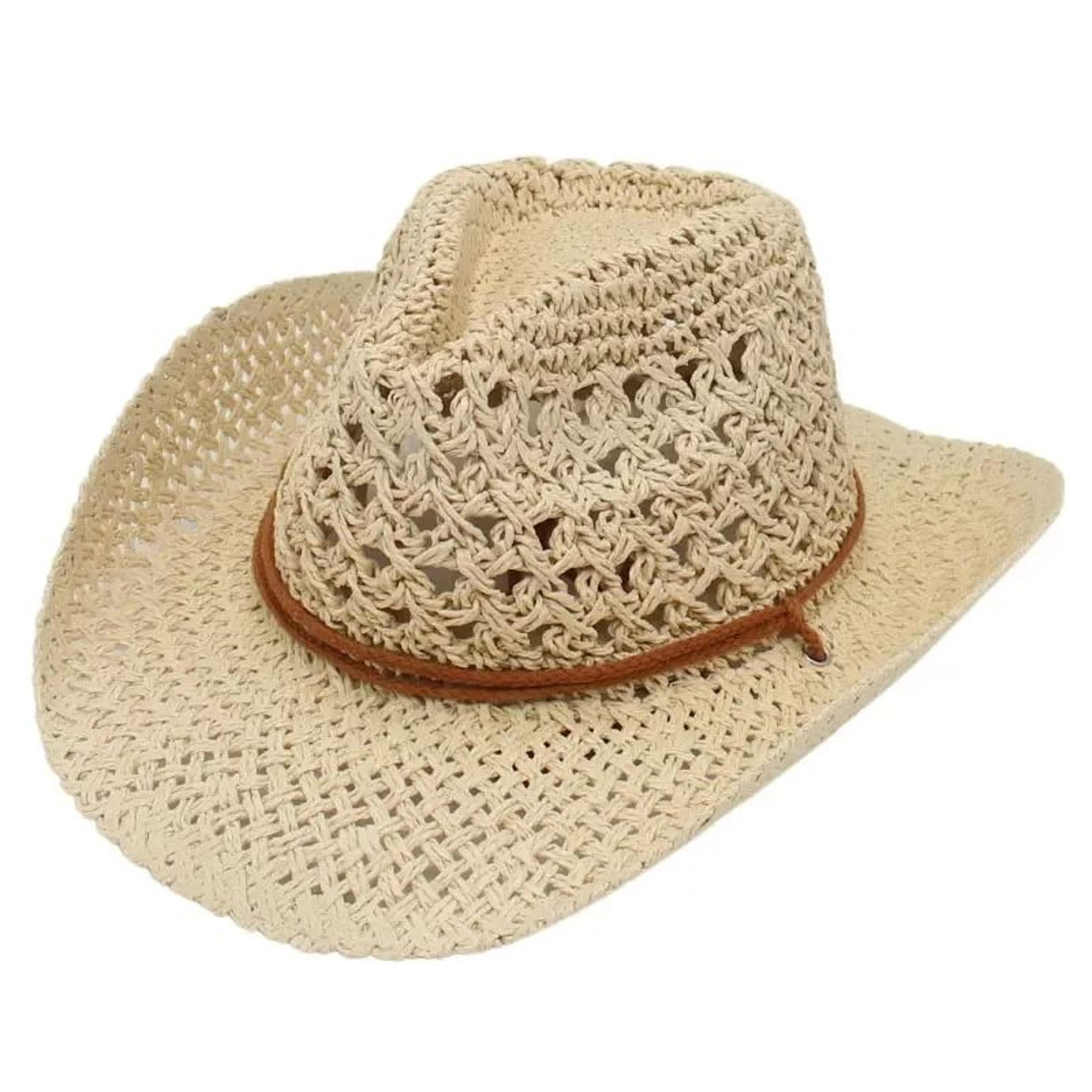 Womens Straw Western Cowboy Hat 6