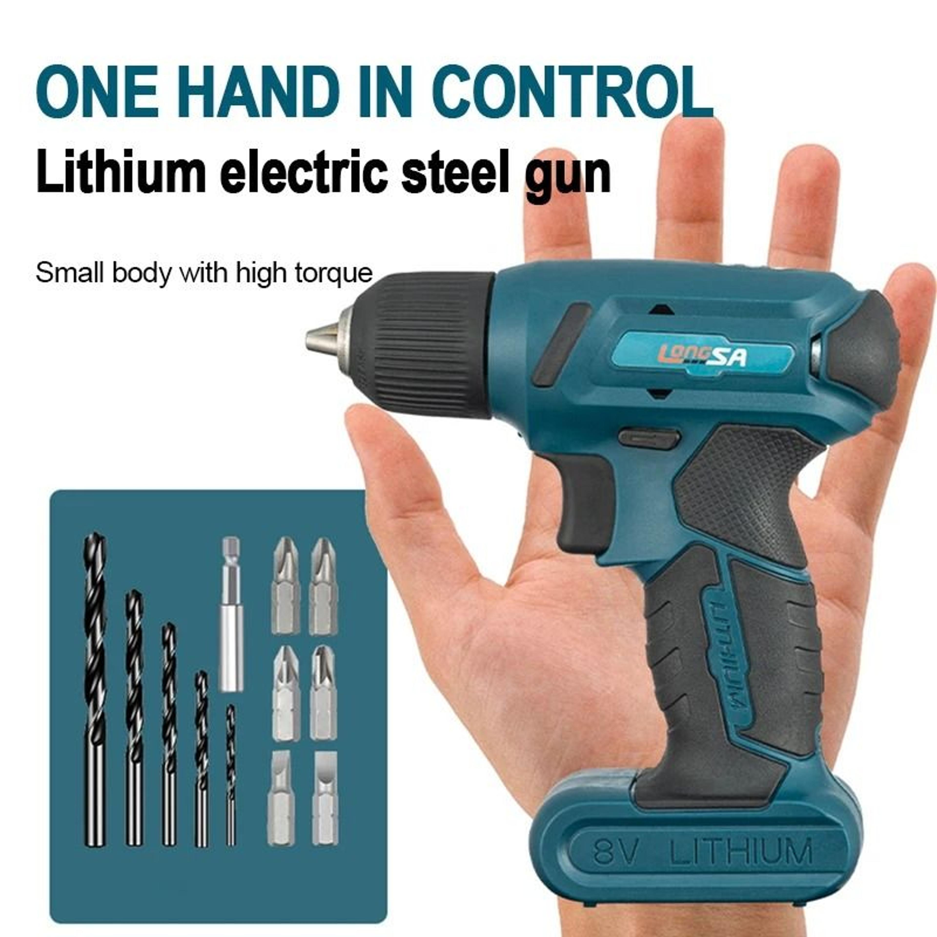 8V Cordless Electric Screwdriver  Mini Drill Set 1