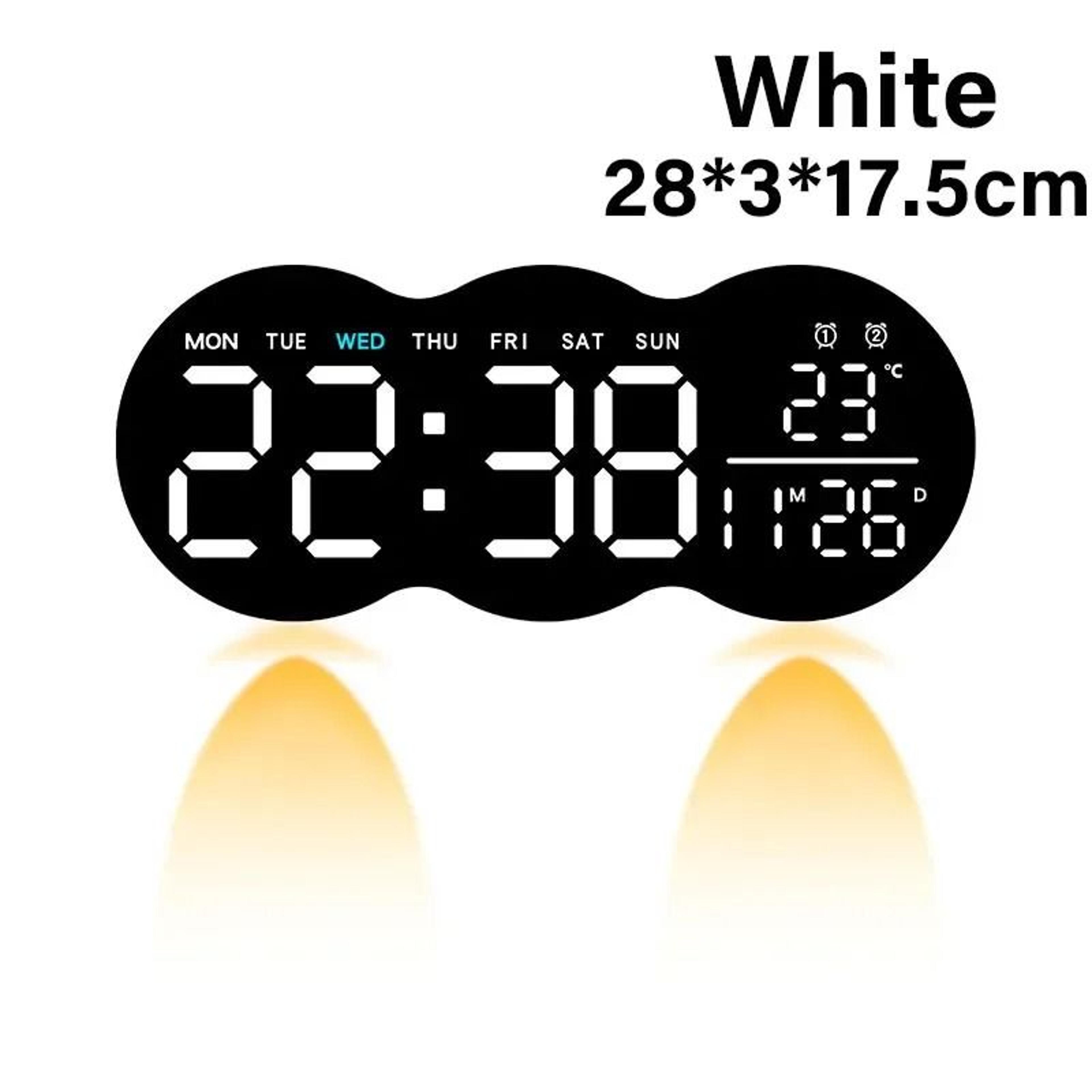Large Digital LED Wall Clock With Ambient Aura 9