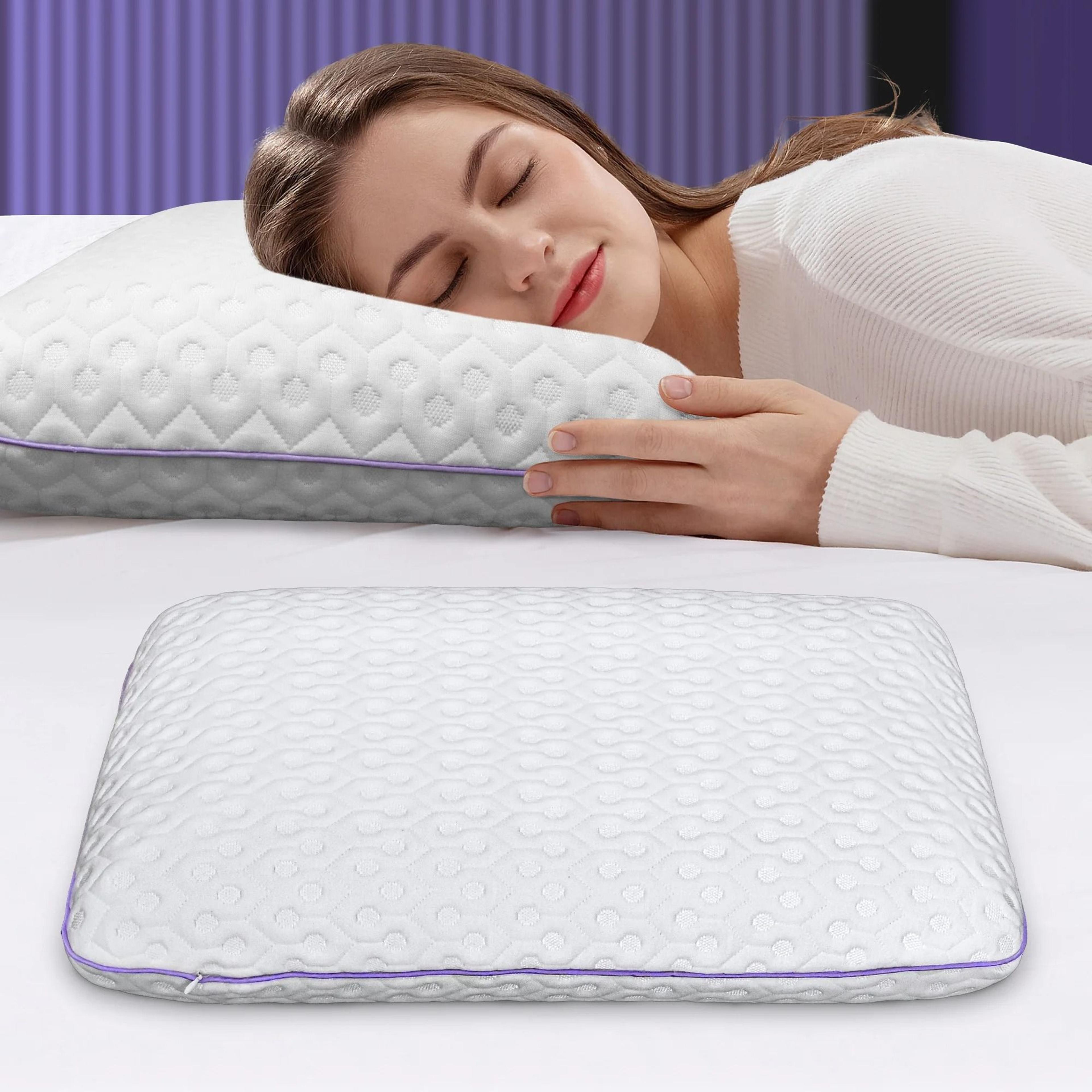 Purple Lavender Infused Cooling Memory Foam Pillow 1