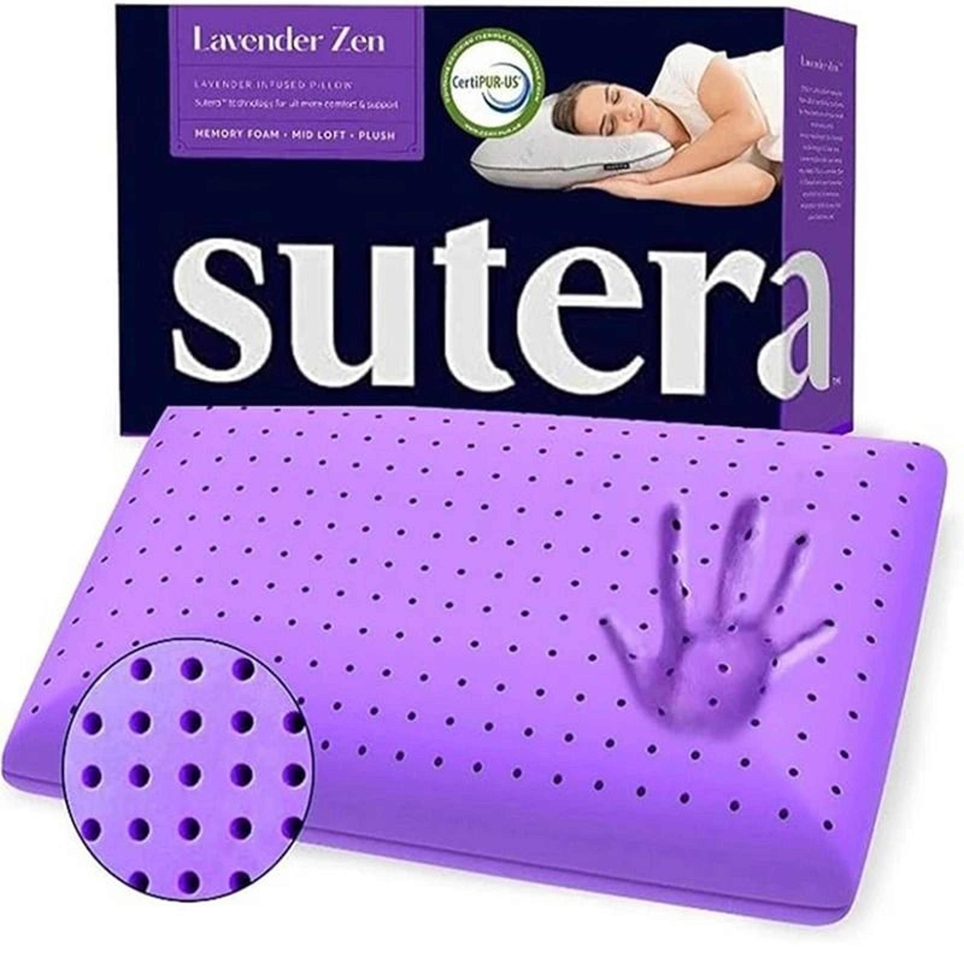 Purple Lavender Infused Cooling Memory Foam Pillow 7