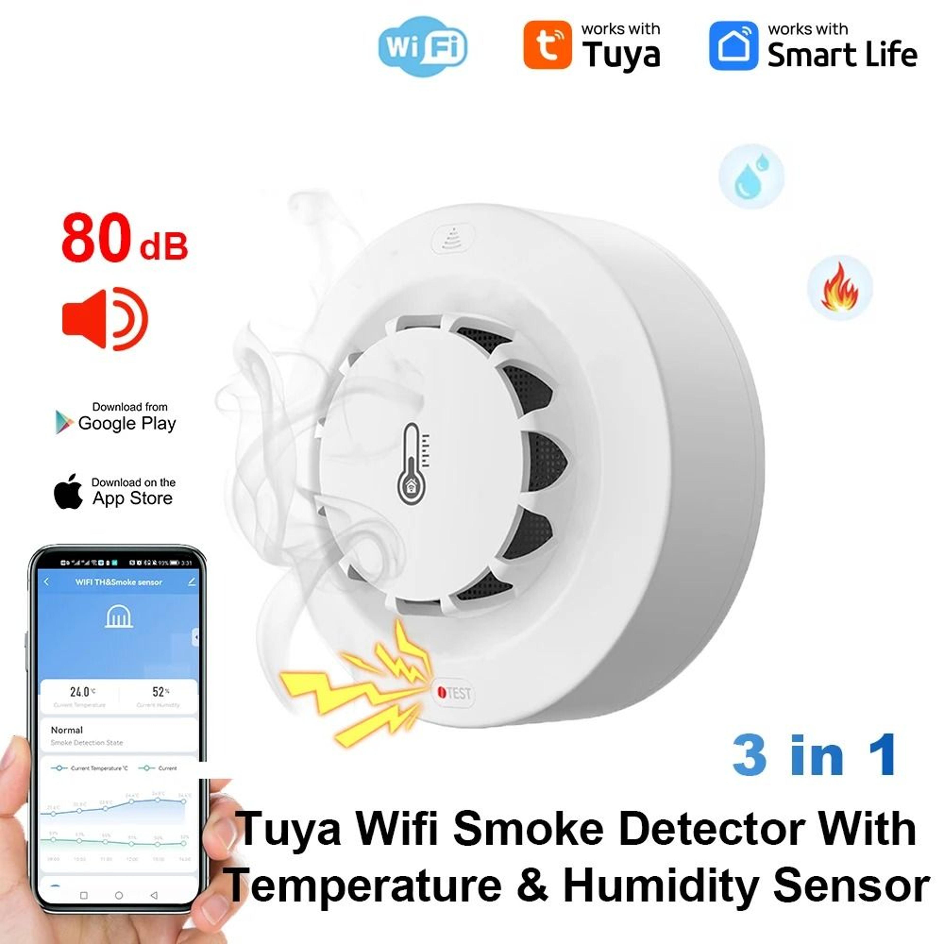 Tuya 3in1 Smart Smoke  Climate Sensor 5