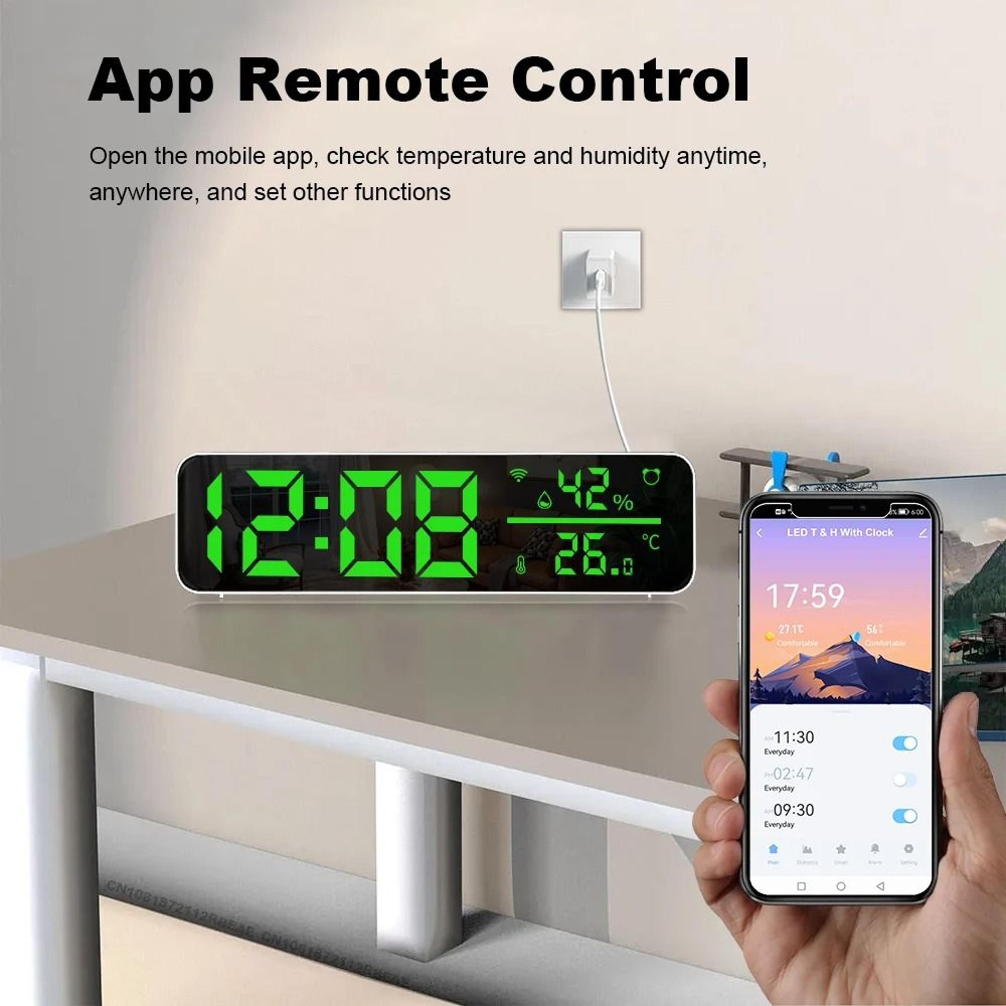 Smart WiFi Desktop Mirror Clock  Sensor 1
