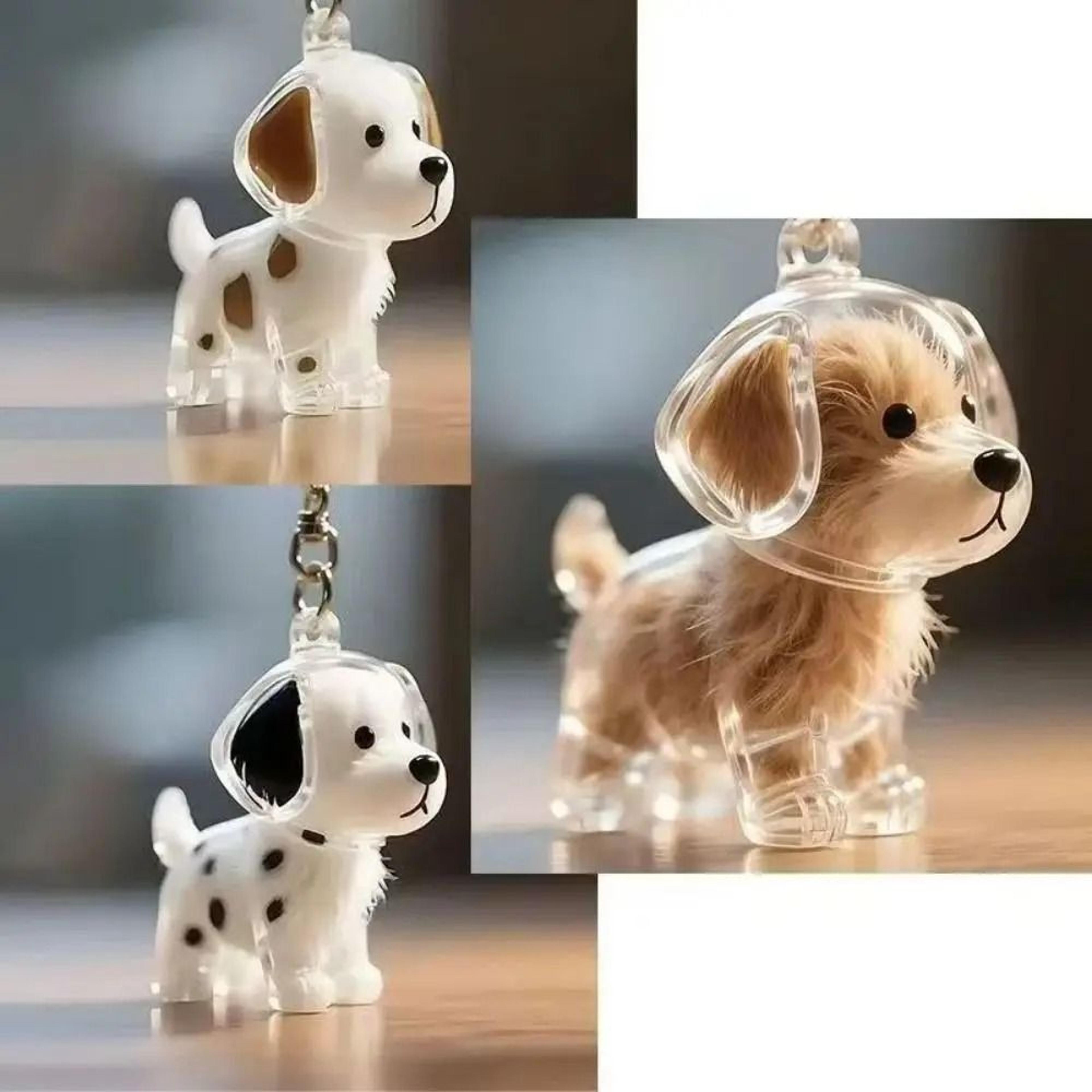 Cartoon Puppy Hair Keepsake Keychain 3