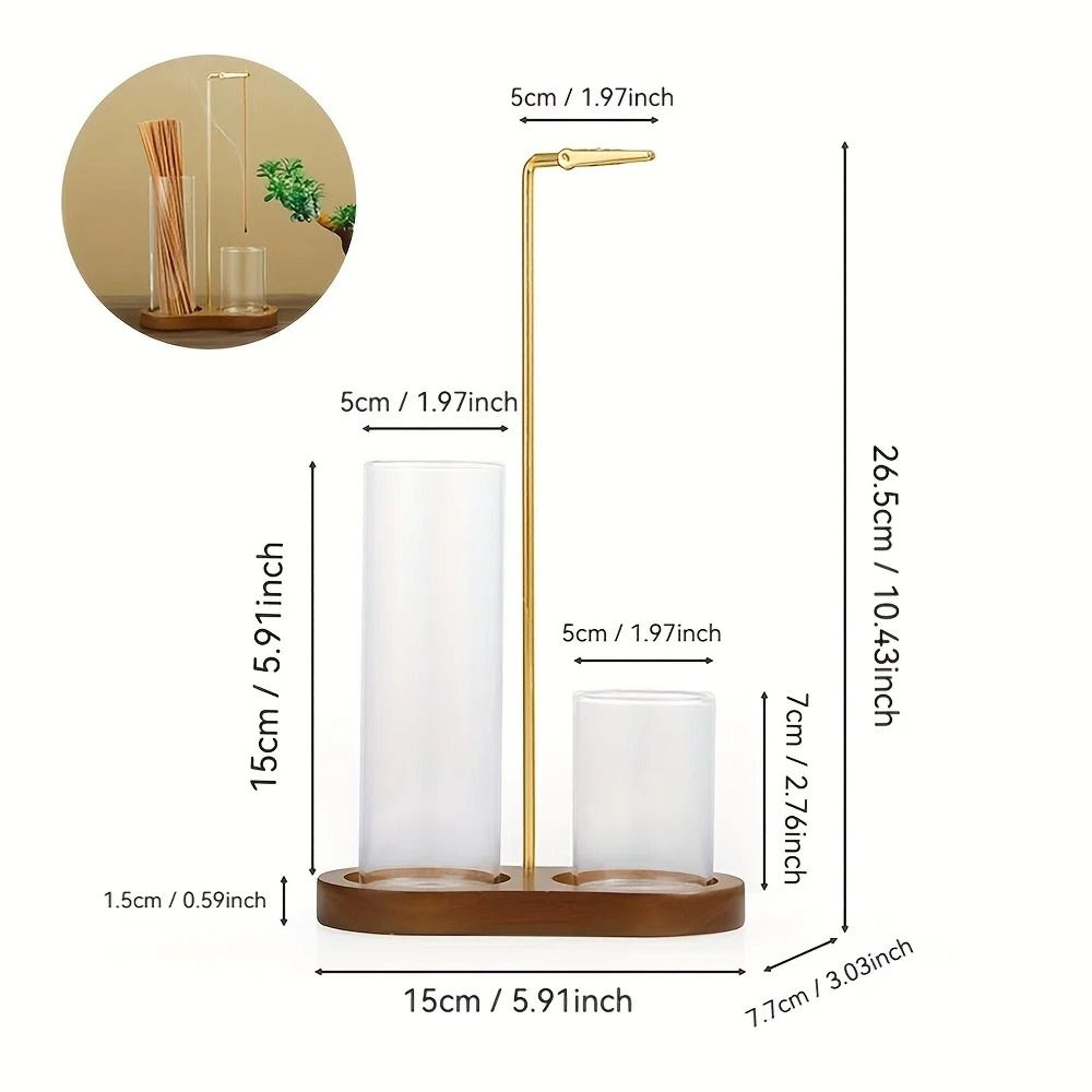 Elegant 2in1 Glass Incense  Candle Sanctuary  AntiFly Ash Modern Burner With Storage 4