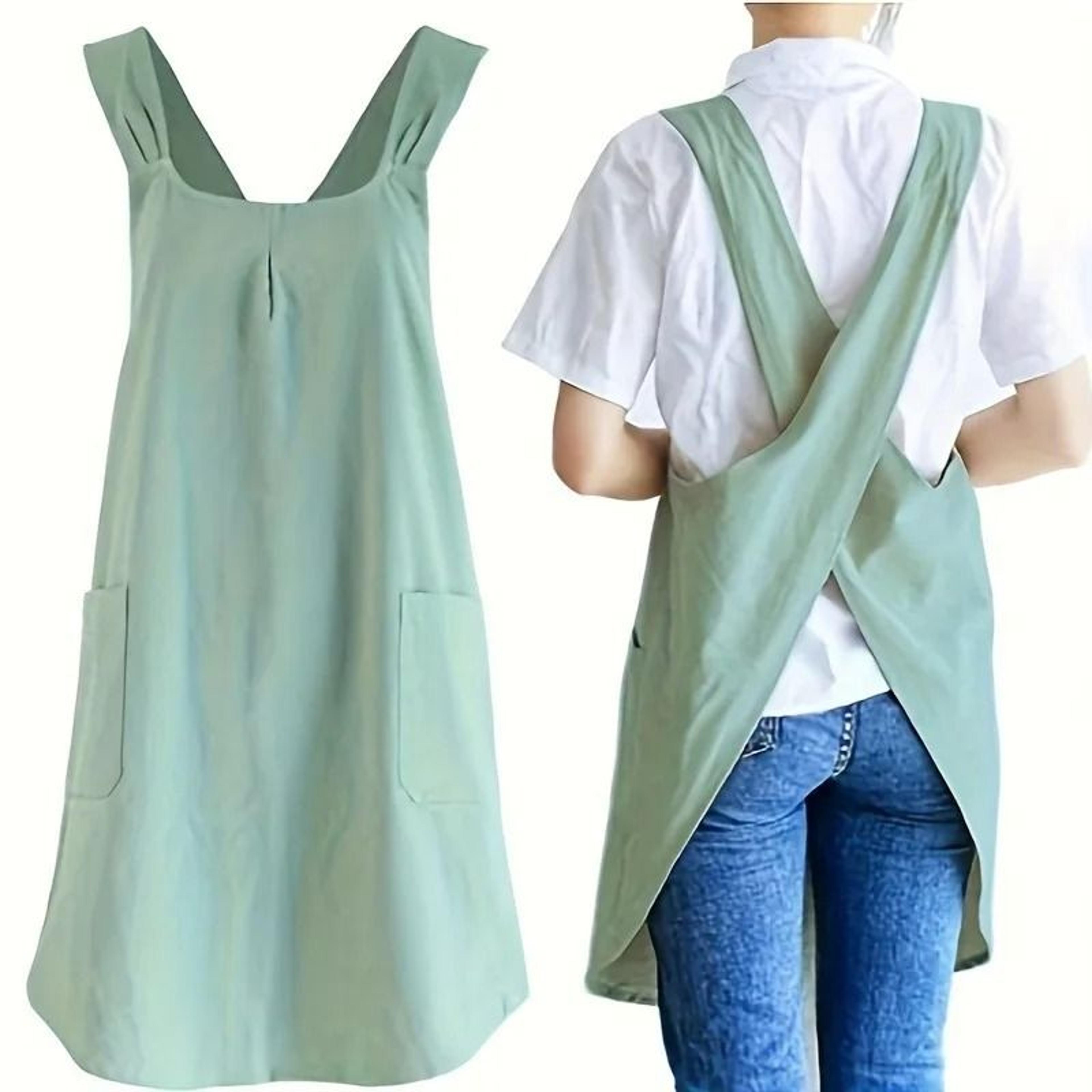 Vintage Apron With Pockets  Comfortable NoTie Design 5