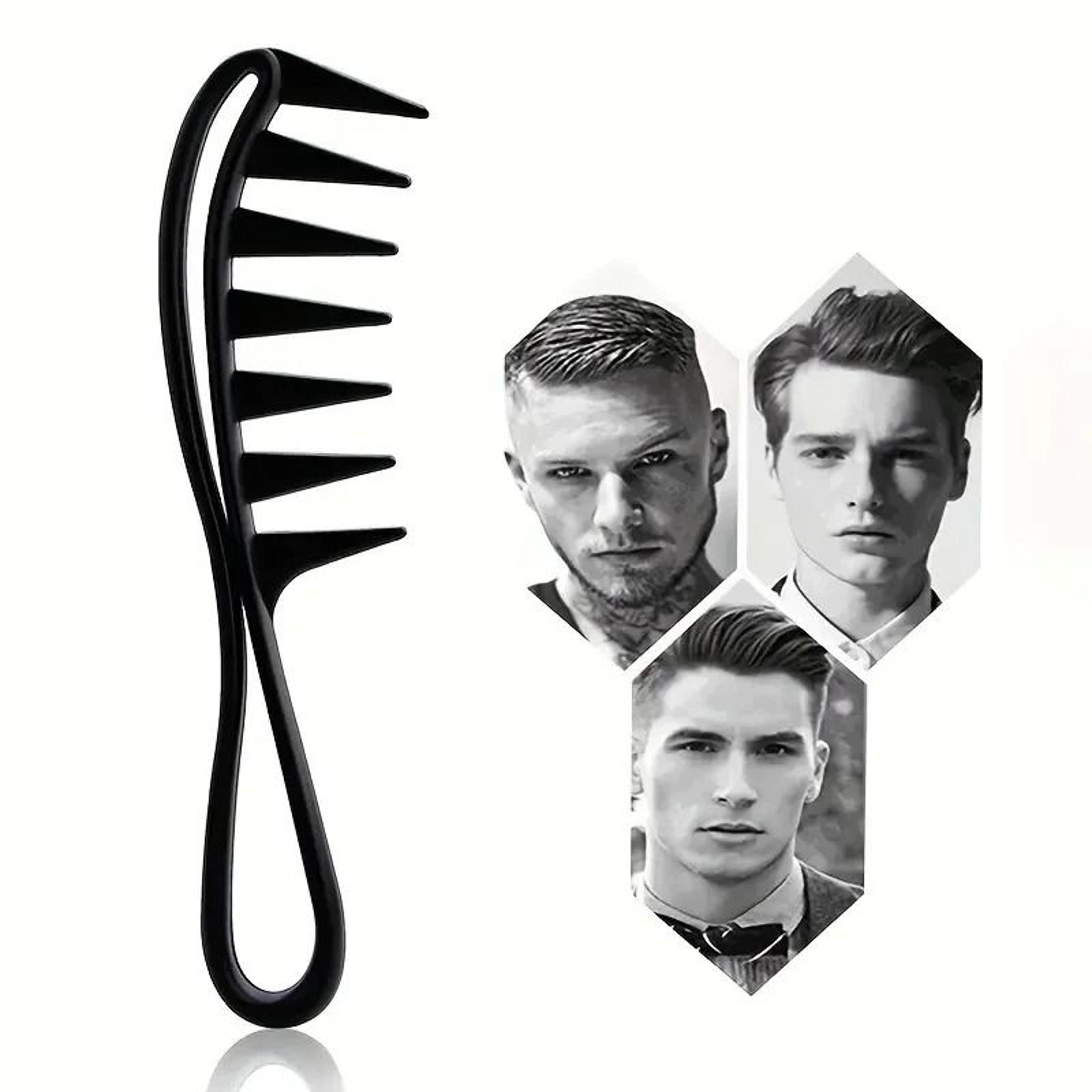 Hairdressing Comb For Men  Black WideTooth Massage Comb For Styling 4